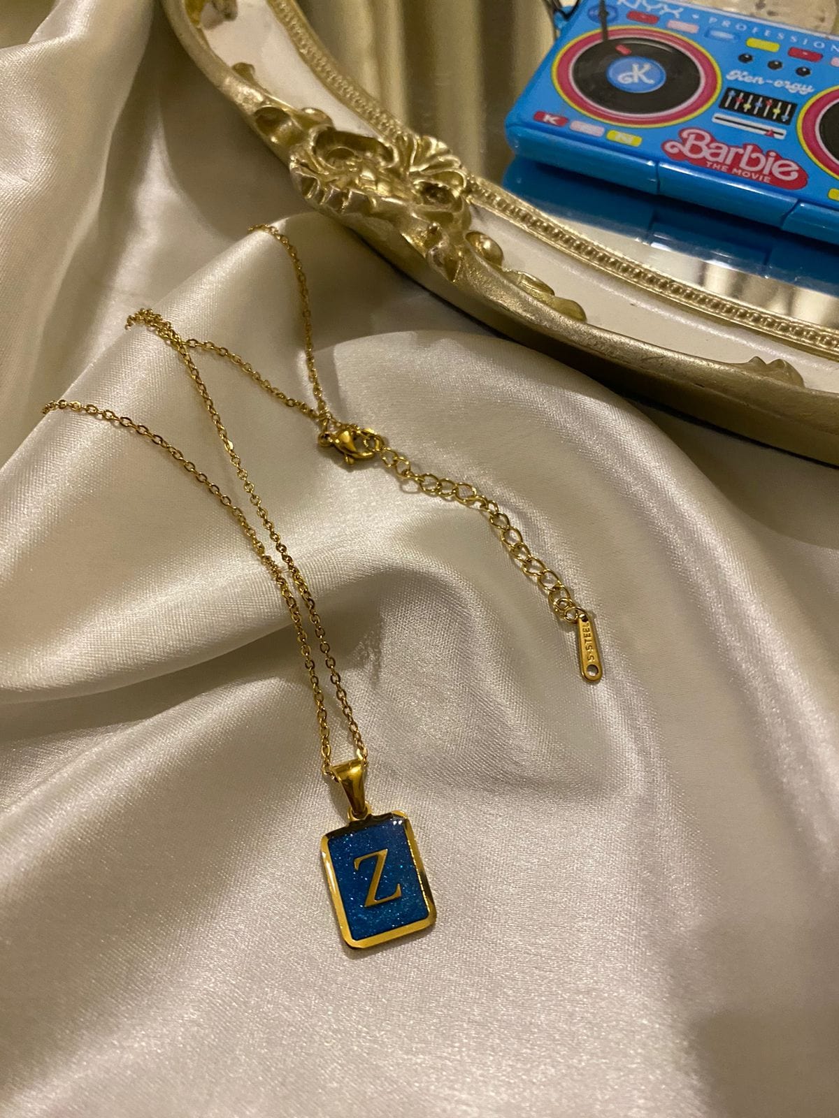 Engrave Delights Classic Aquamarine Neckchains (A-Z)
