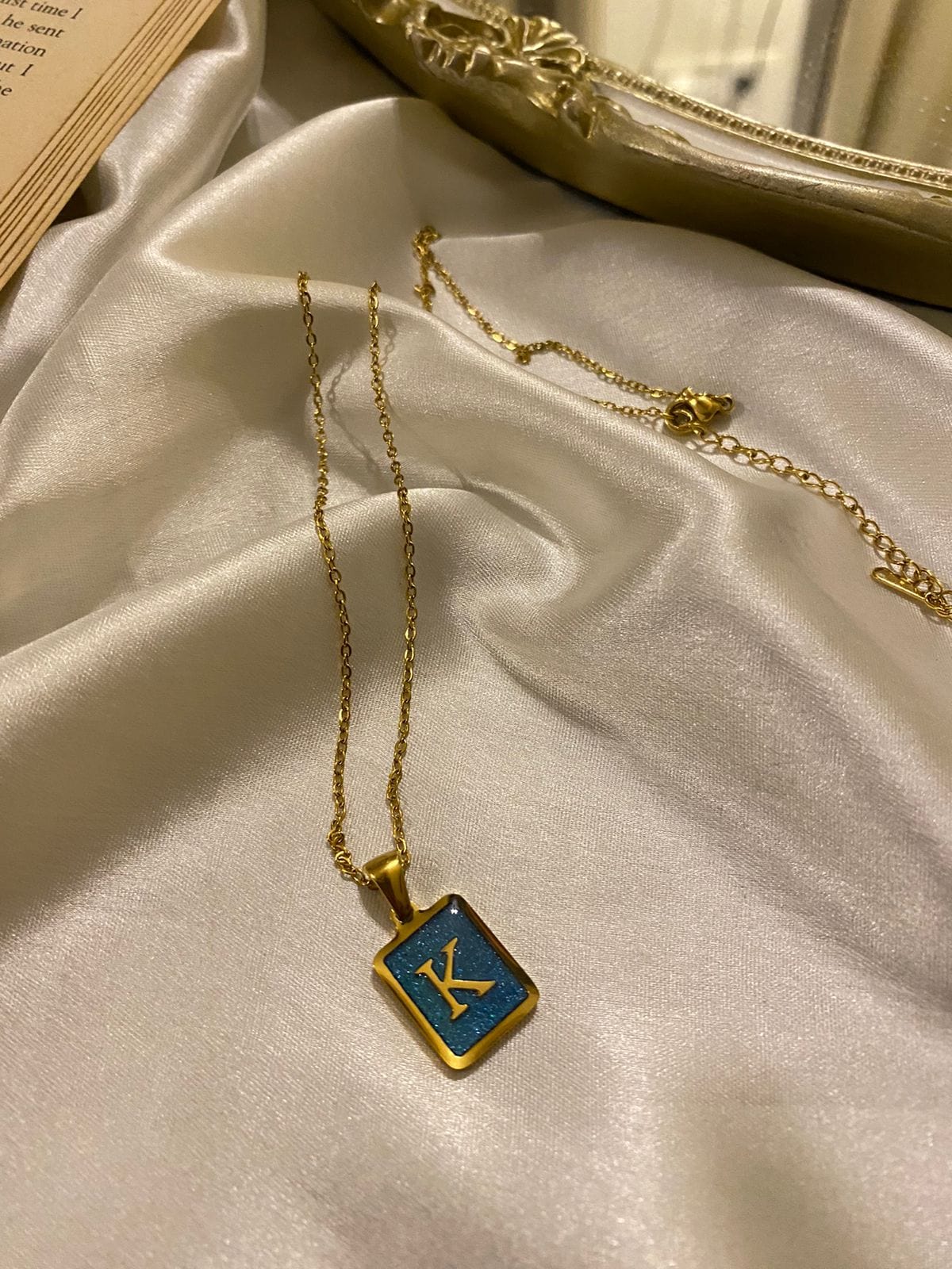 Engrave Delights Classic Aquamarine Neckchains (A-Z)
