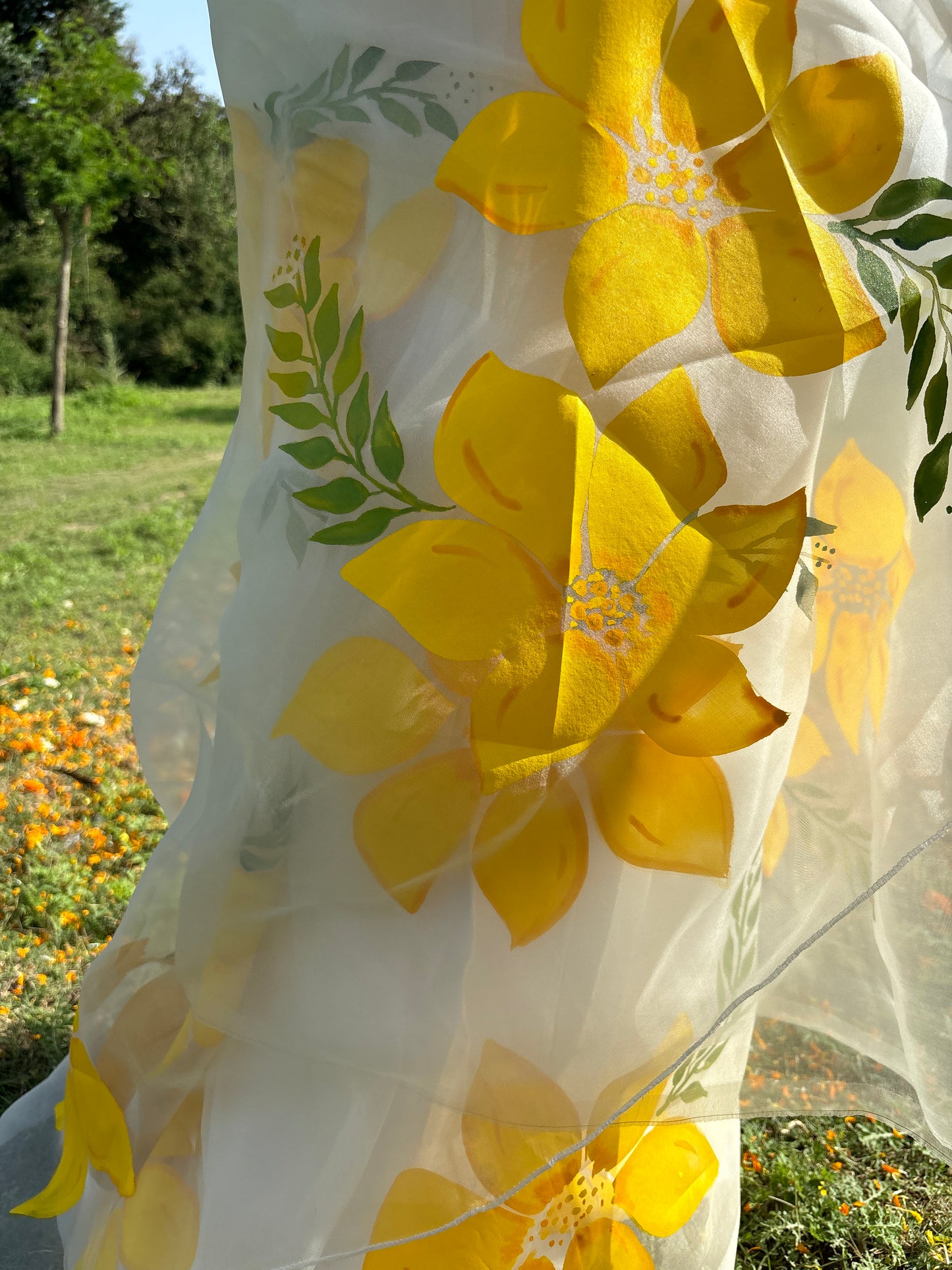 Lemon Breeze Handpainted Saree