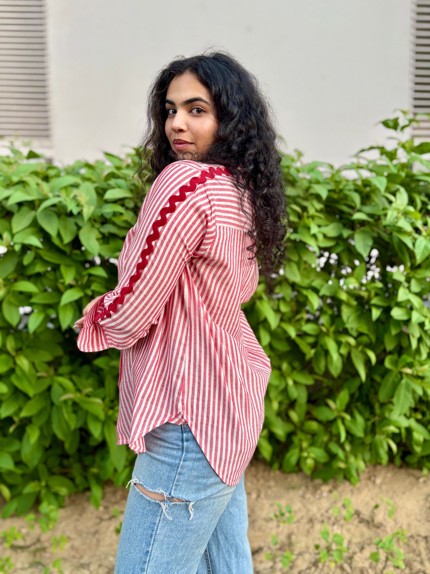 Candy Cane Linen Shirt
