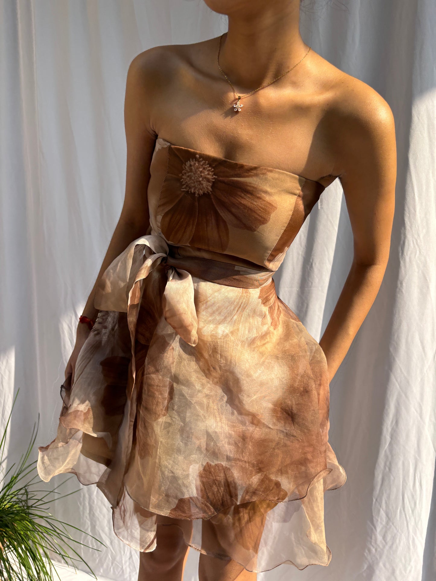 Feminine Rachel Dress With Bow Belt