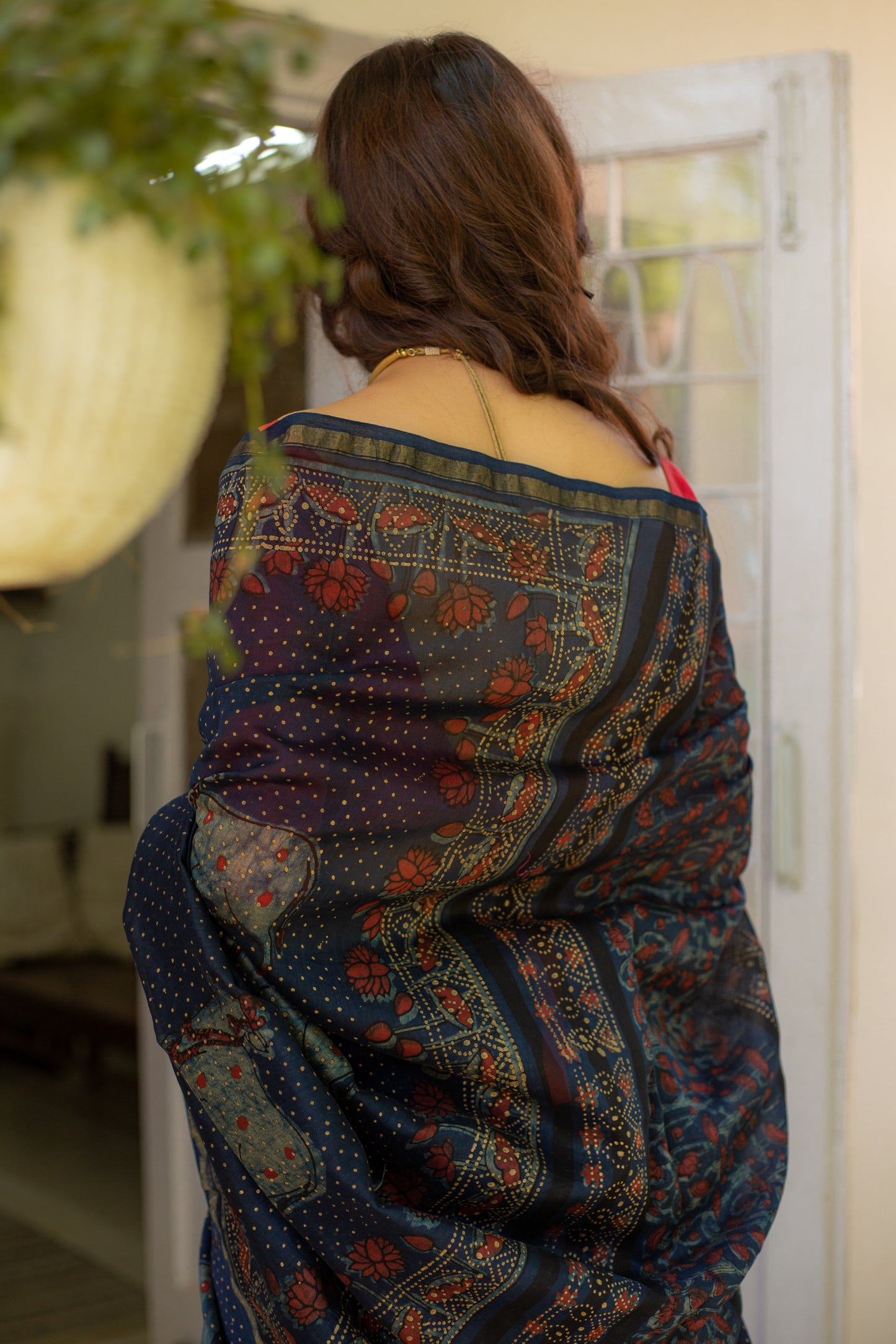 Sneh Pichwai Indigo Silk Saree
