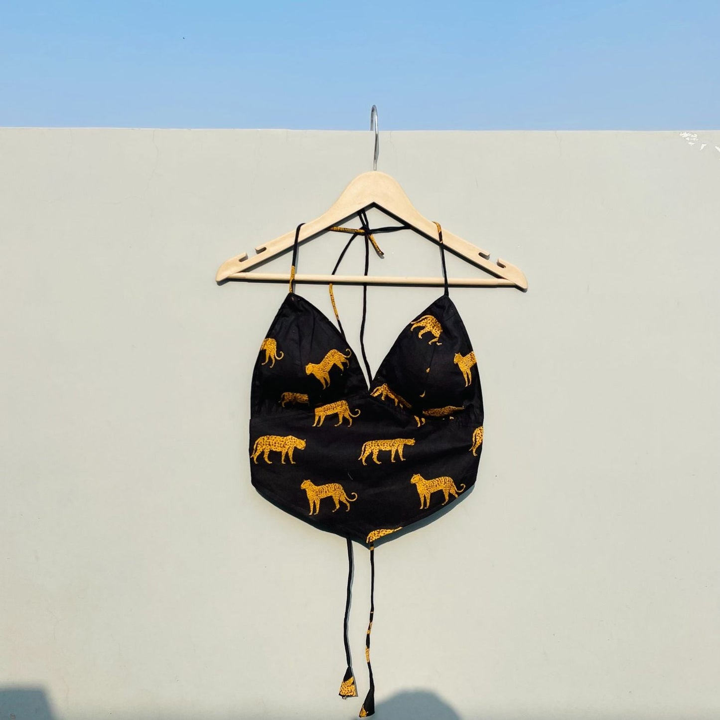 Black Leopard Cotton Top