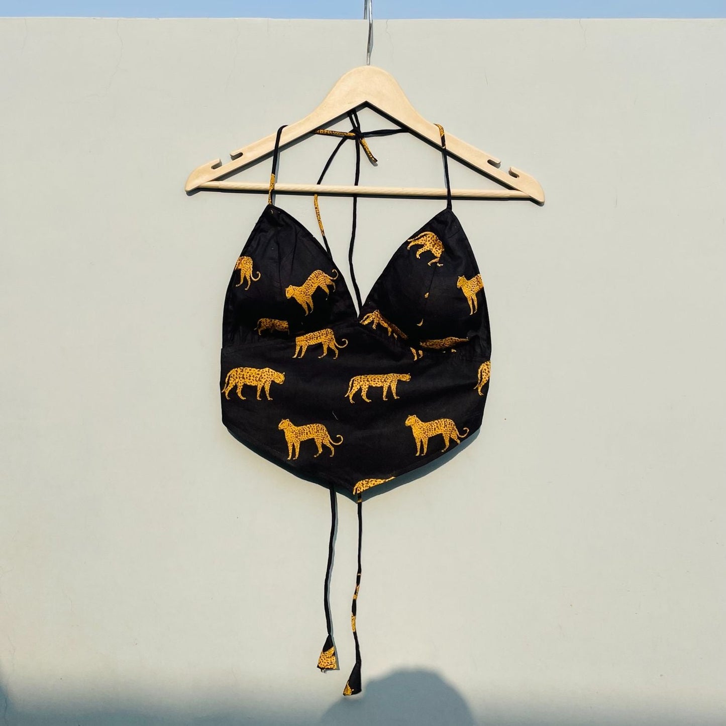 Black Leopard Cotton Top