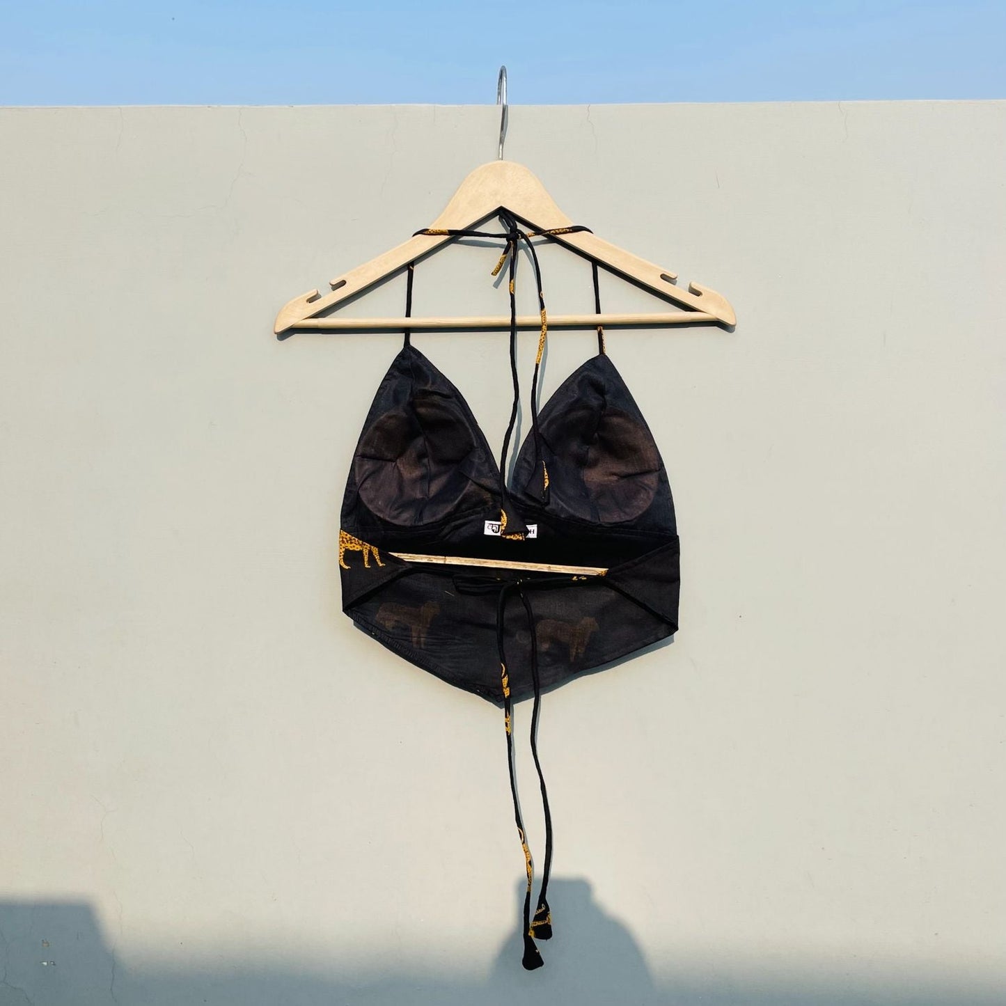 Black Leopard Cotton Top