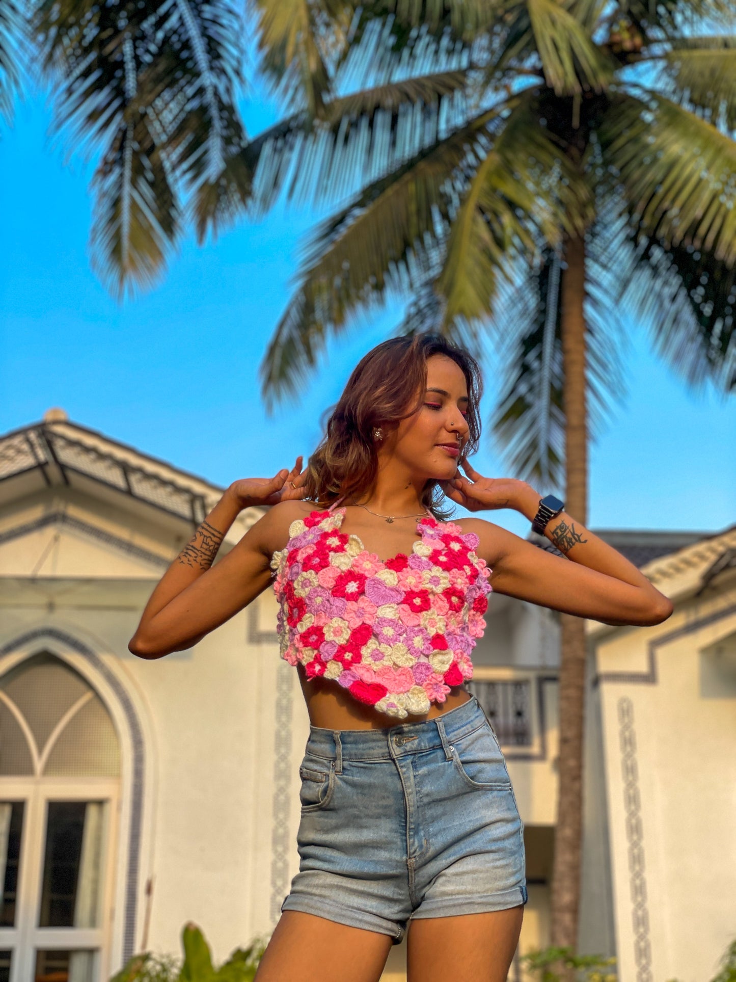 Heartfull Floral Crochet Top