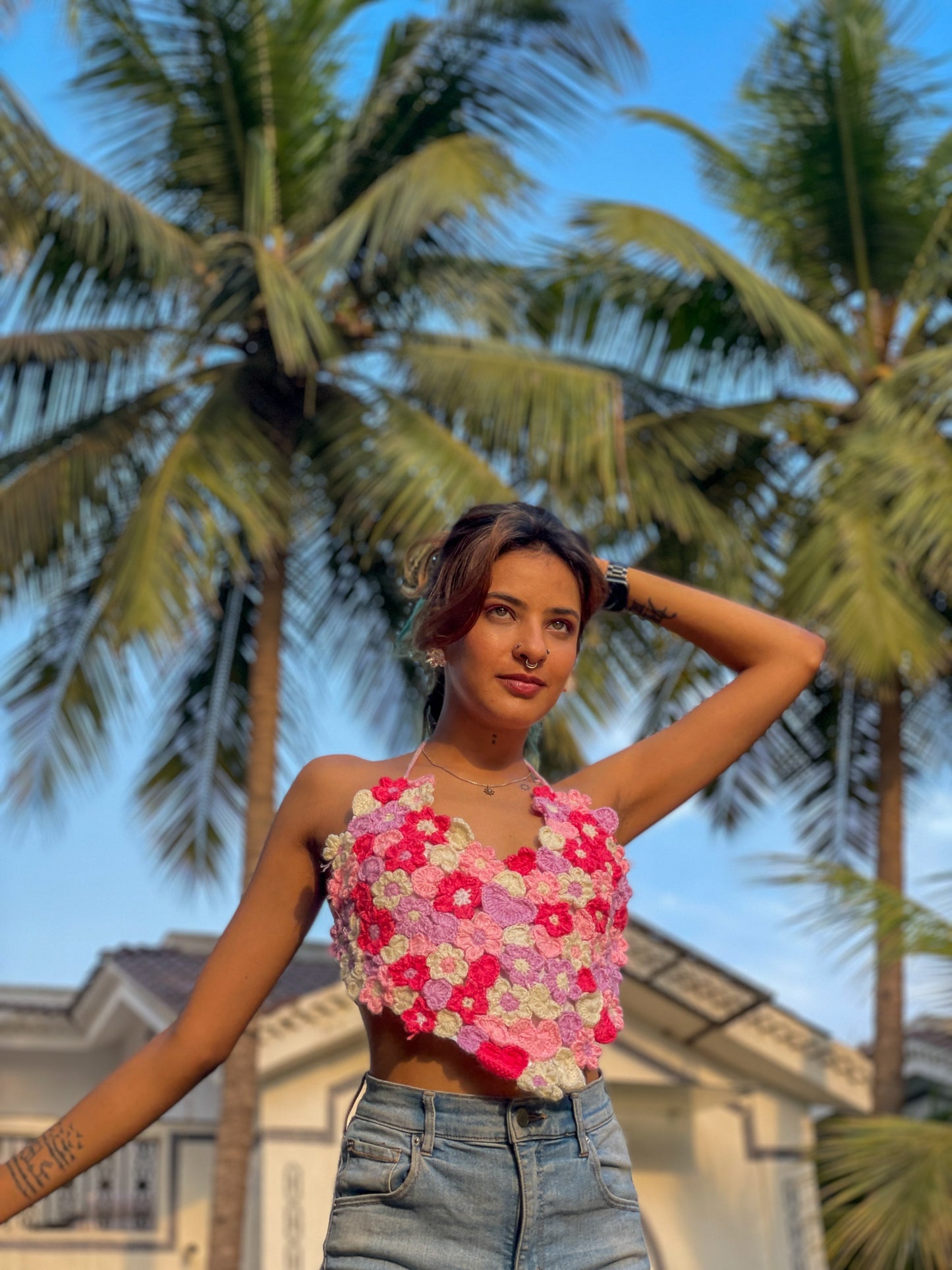 Heartfull Floral Crochet Top