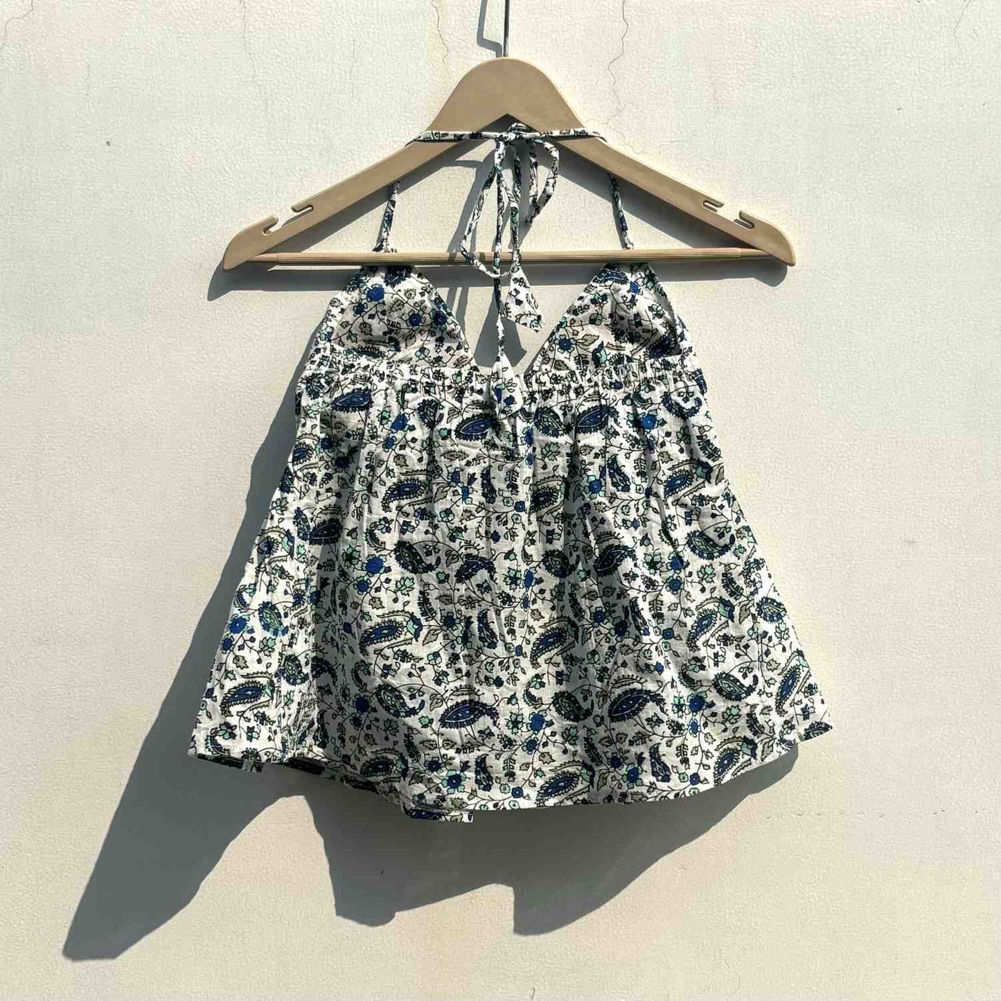 White & Blue Jaal Tree Cotton Top
