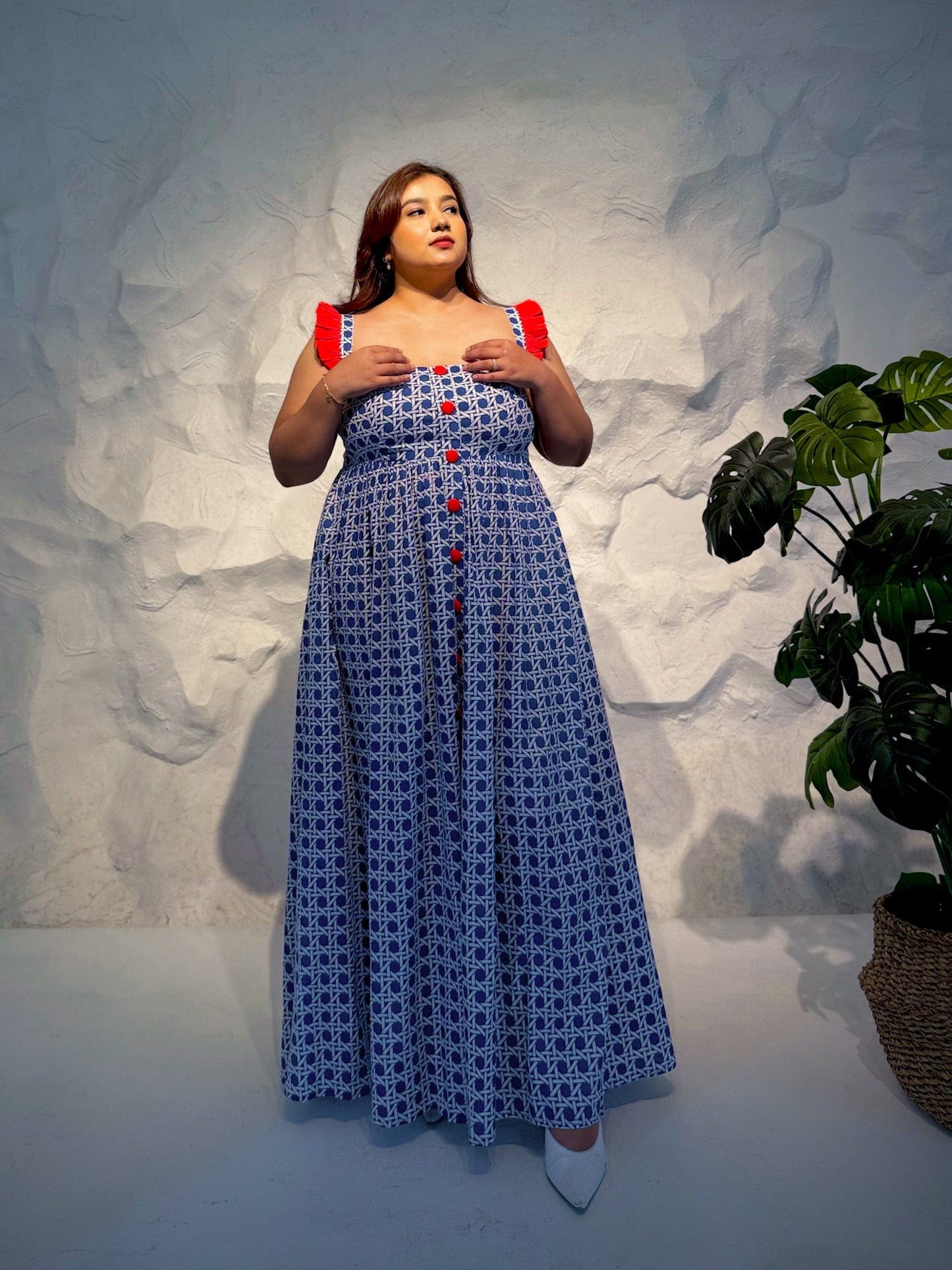 Azuline Maxi Dress with Ruffled Strap