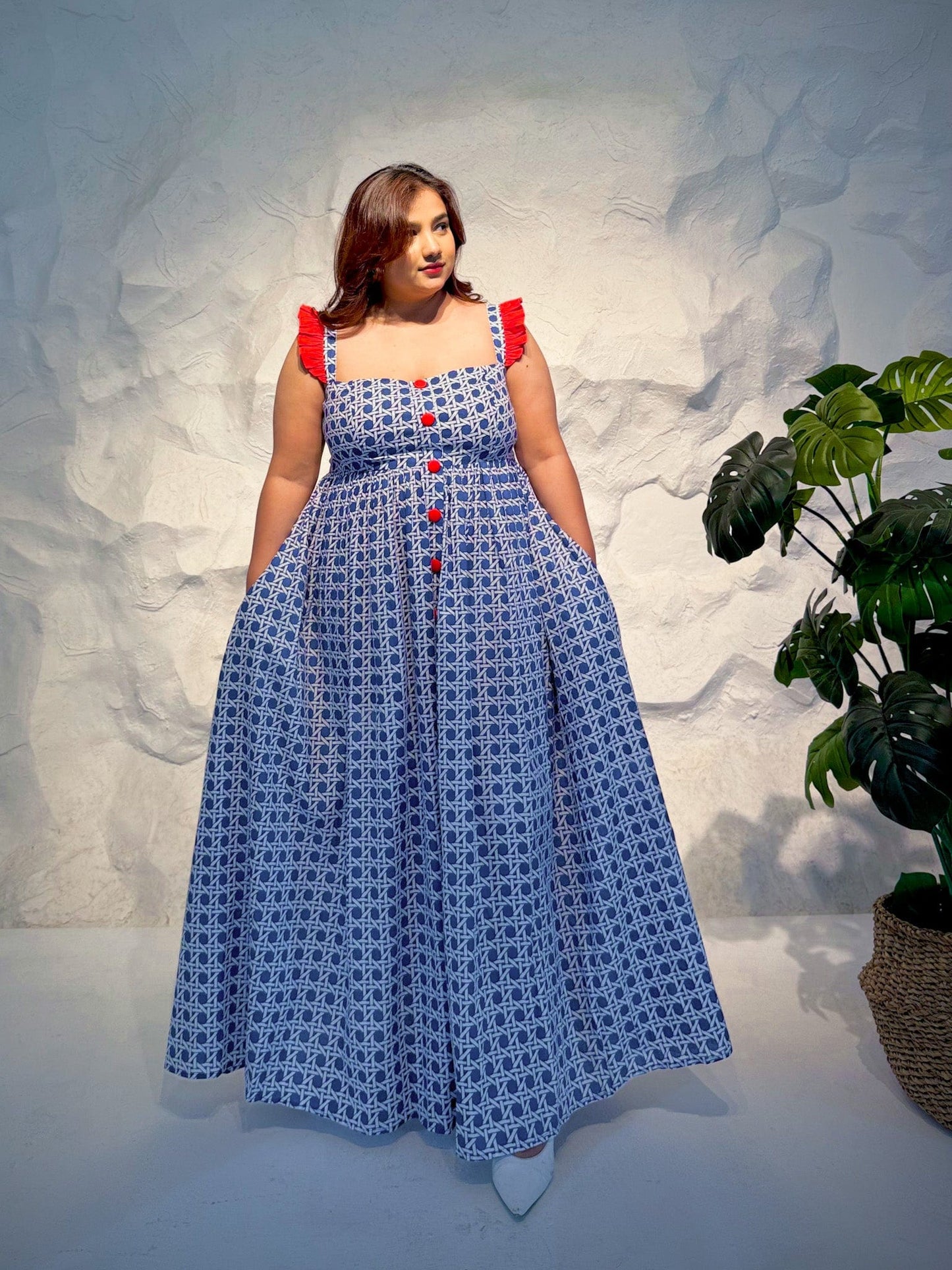Azuline Maxi Dress with Ruffled Strap