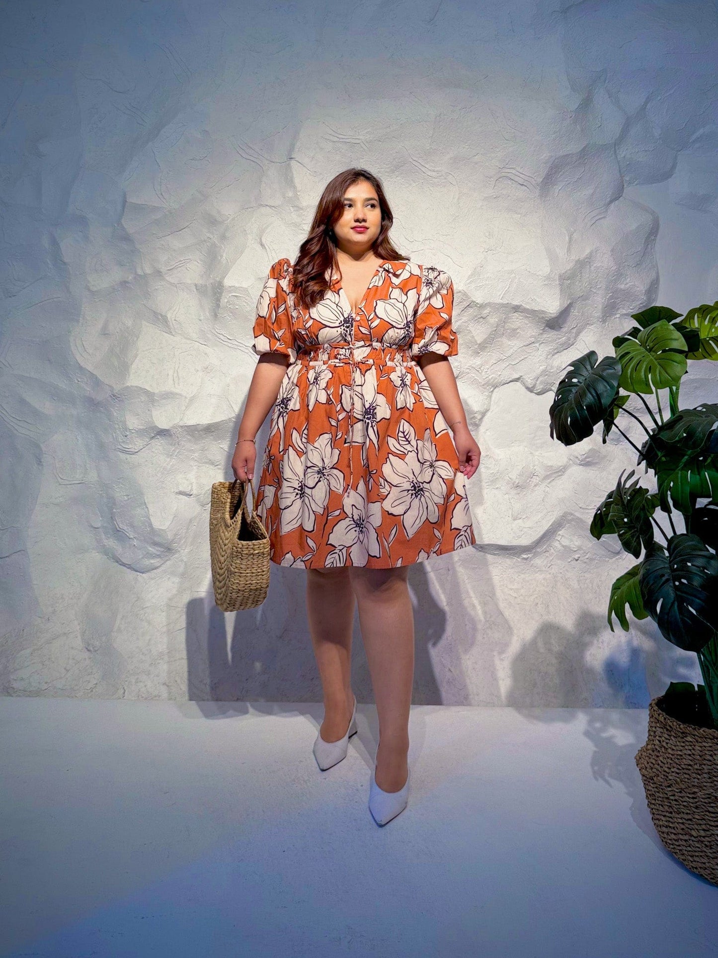 Fio Floral Short Dress