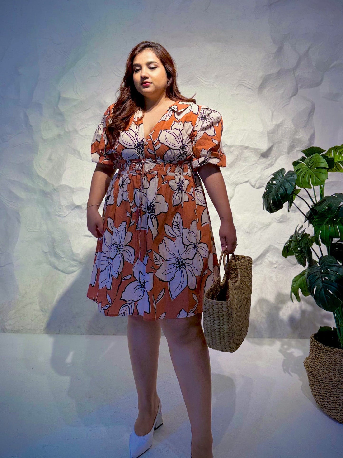 Fio Floral Short Dress