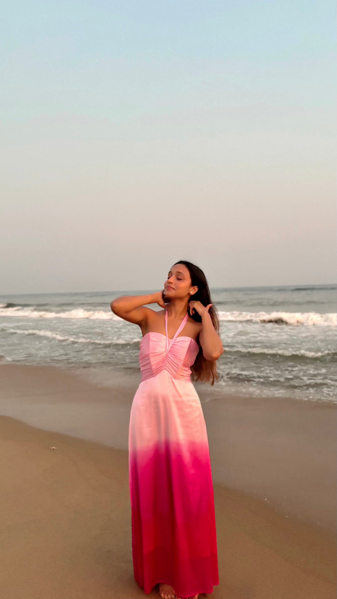 Satin Pink Ombre Dress