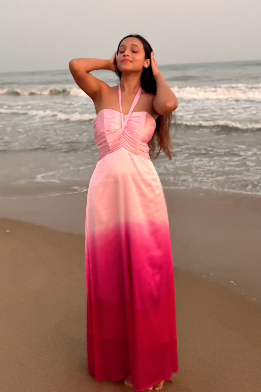 Satin Pink Ombre Dress