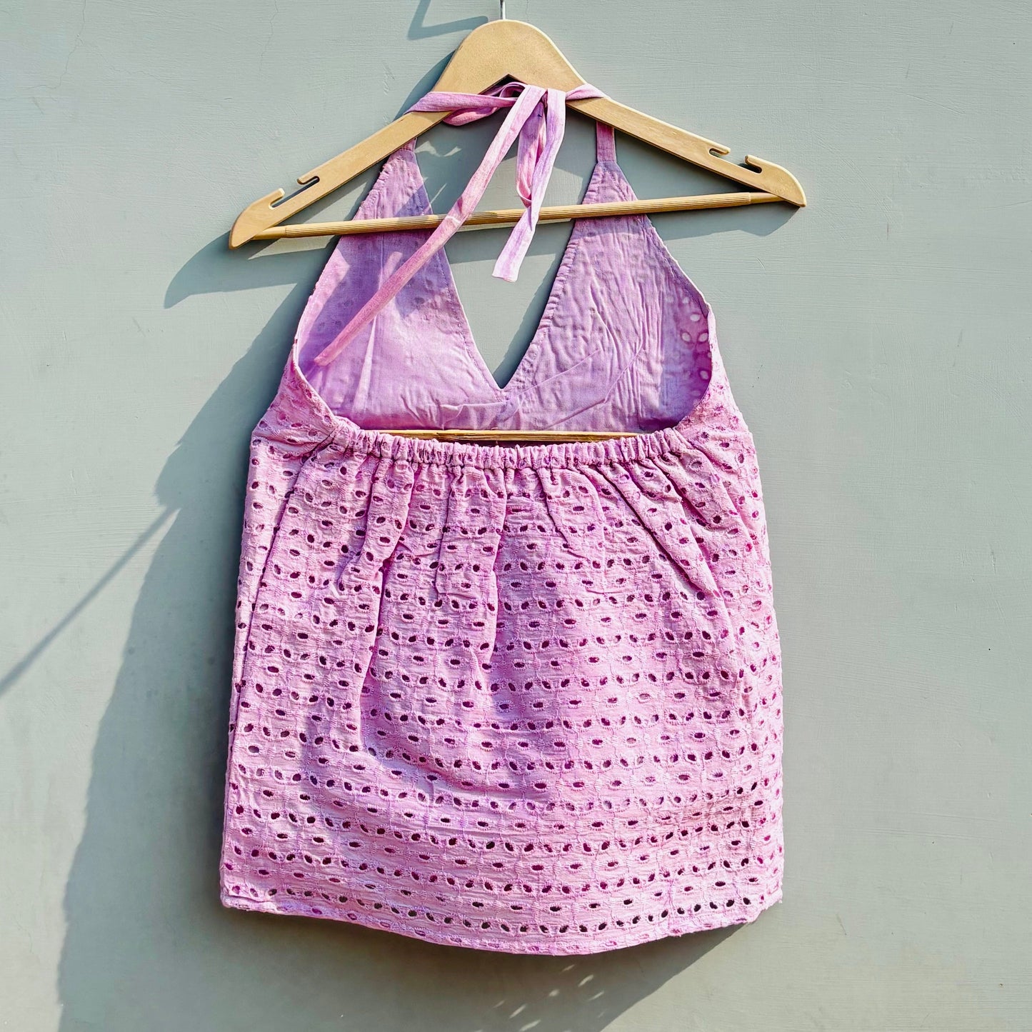 Chikan Hakoba Halter Neck Cotton Top