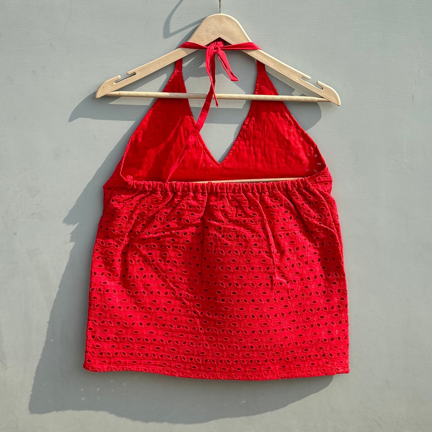 Chikan Hakoba Halter Neck Cotton Top
