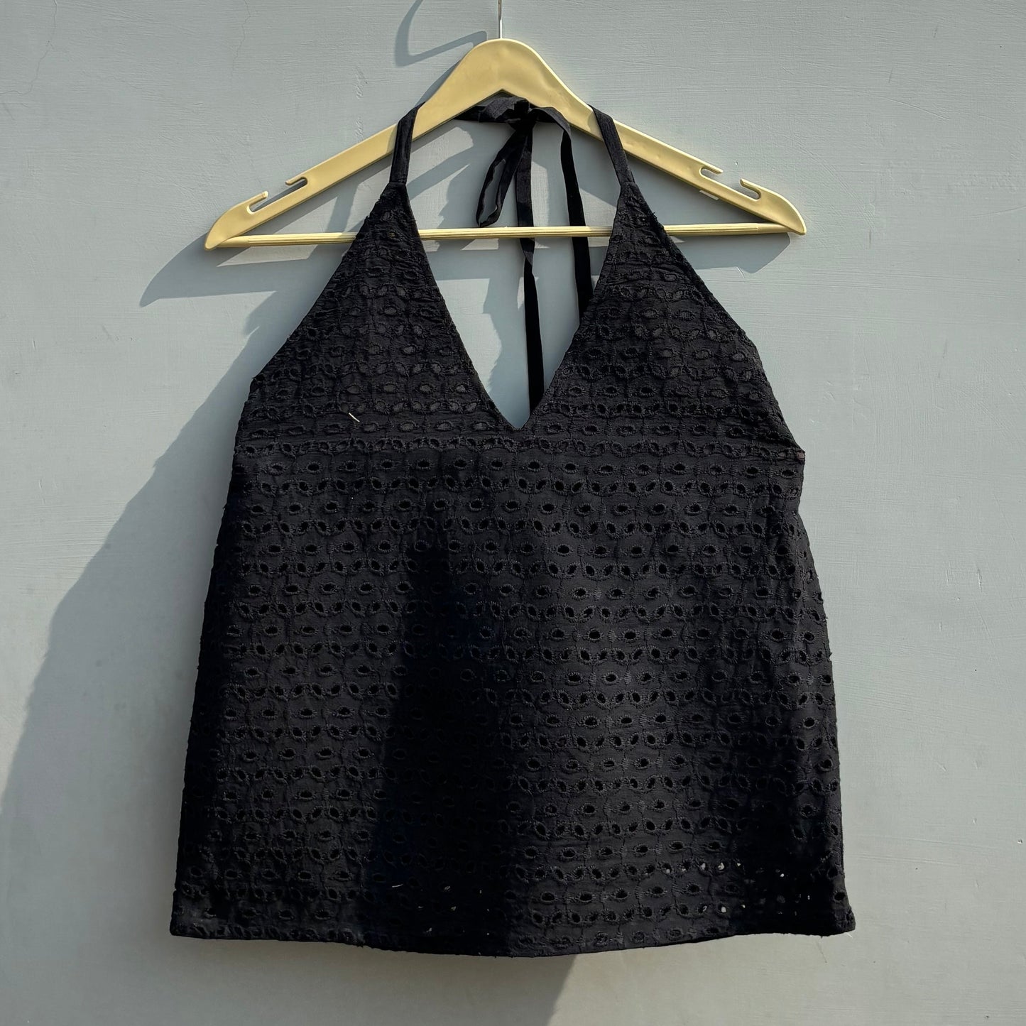 Chikan Hakoba Halter Neck Cotton Top