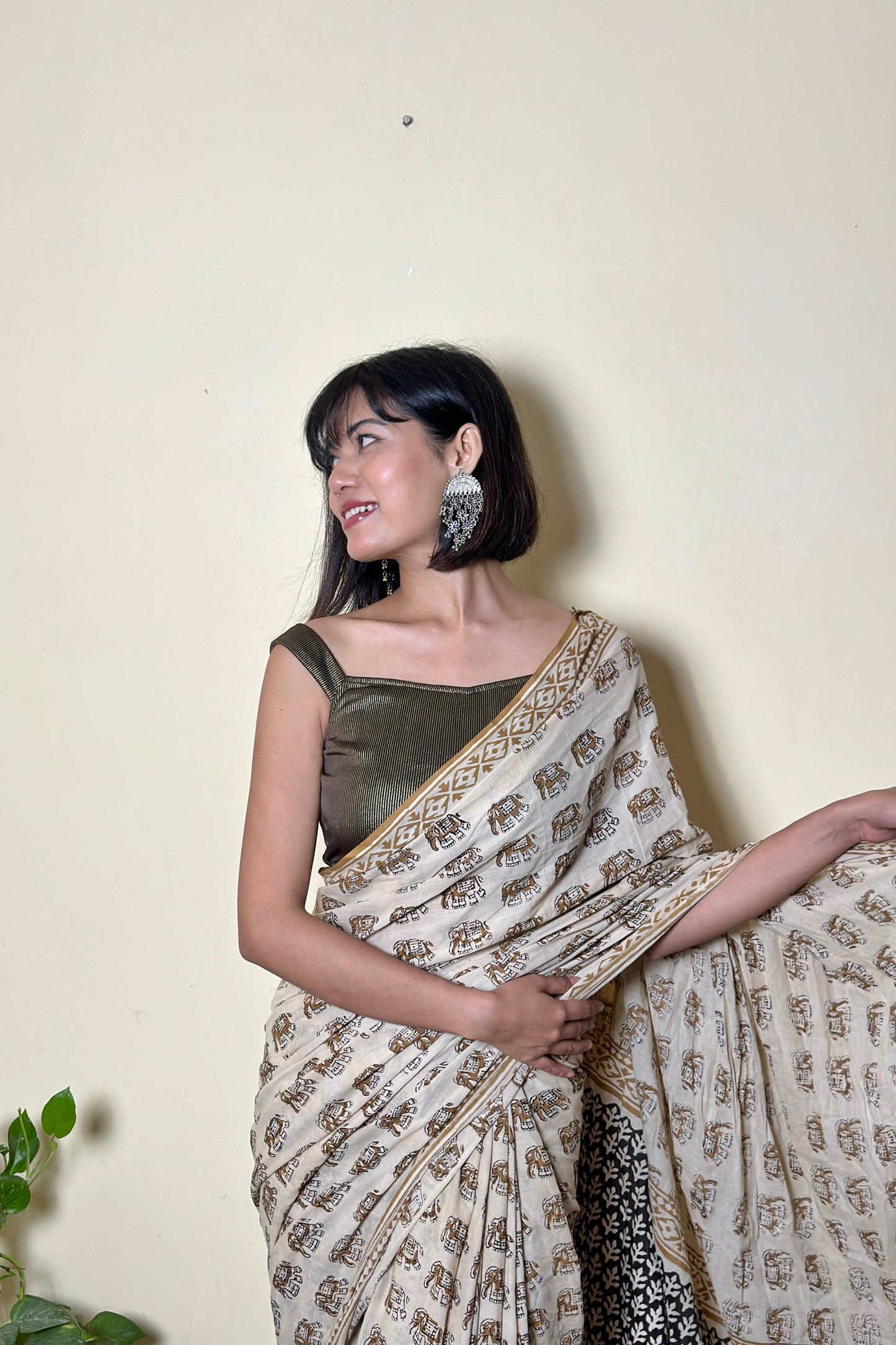 Caramel Chic Mul Cotton Saree