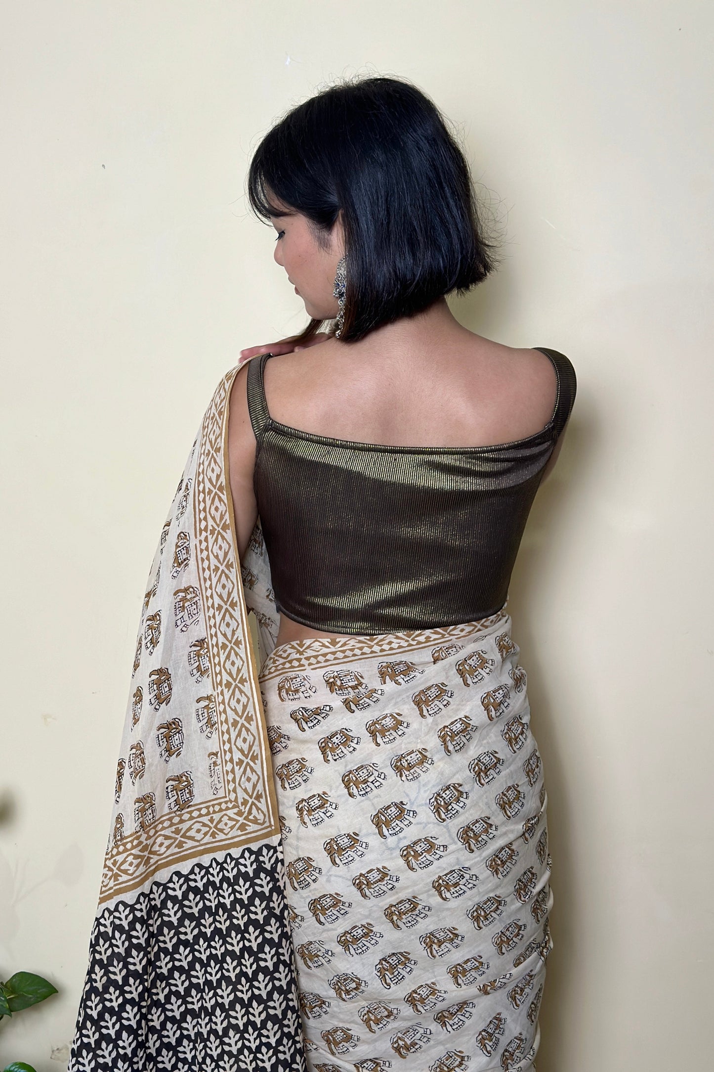 Caramel Chic Mul Cotton Saree