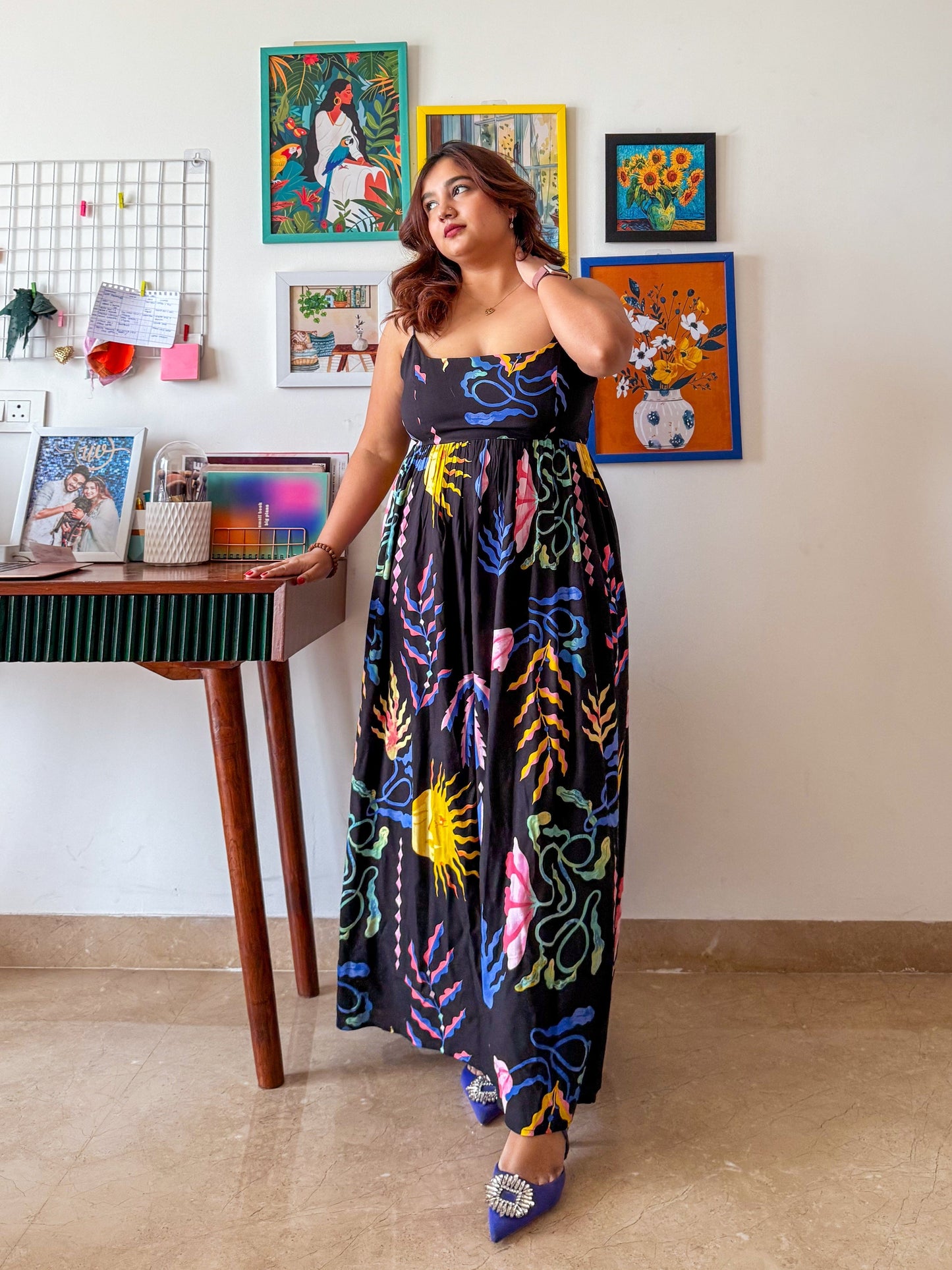 Eve Printed Strappy Maxi Dress