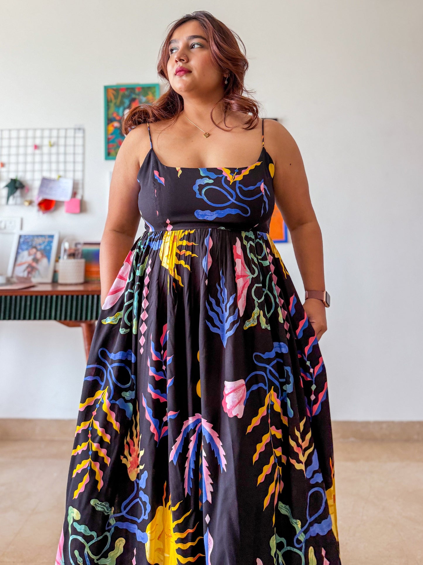 Eve Printed Strappy Maxi Dress
