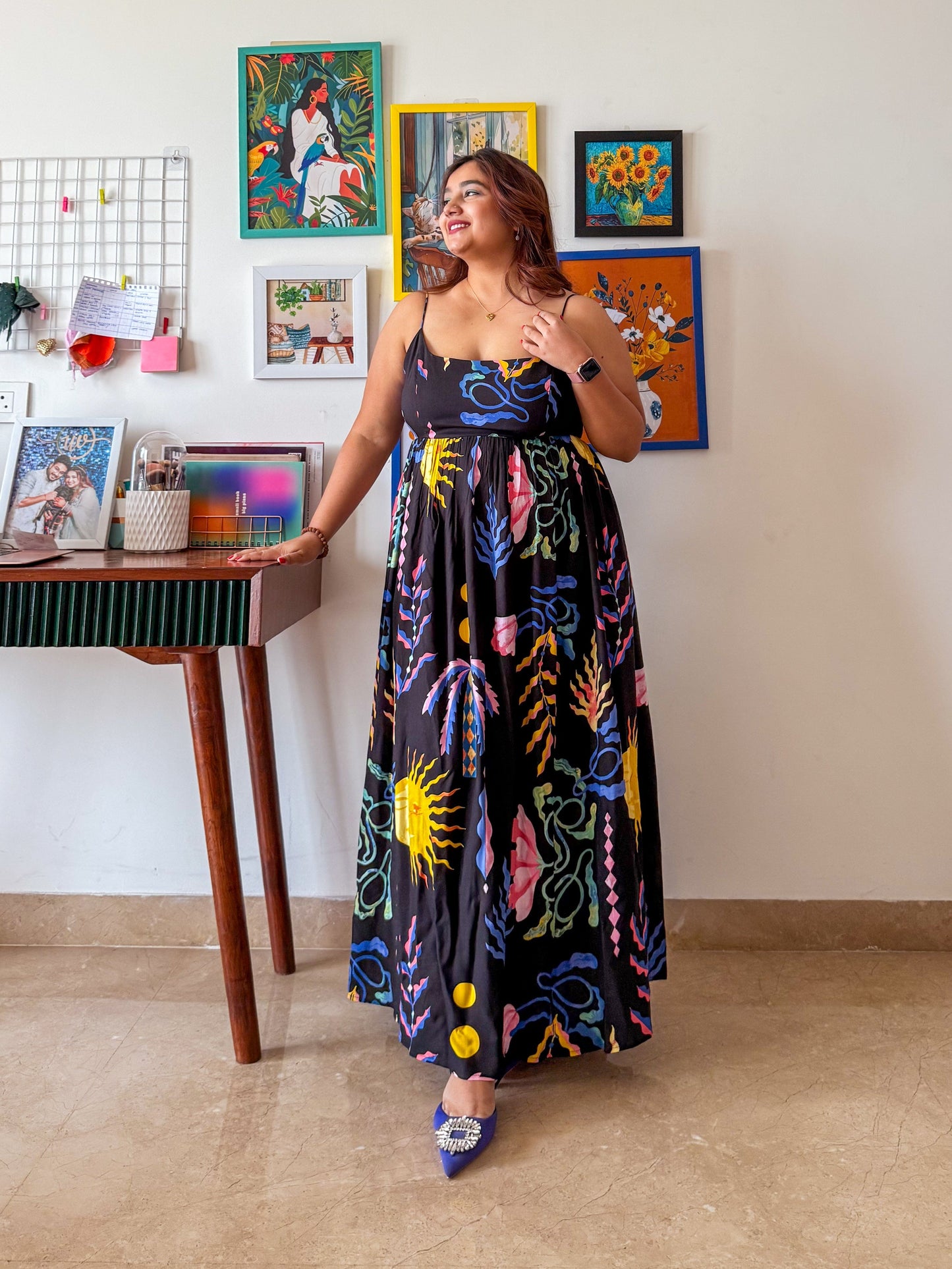 Eve Printed Strappy Maxi Dress