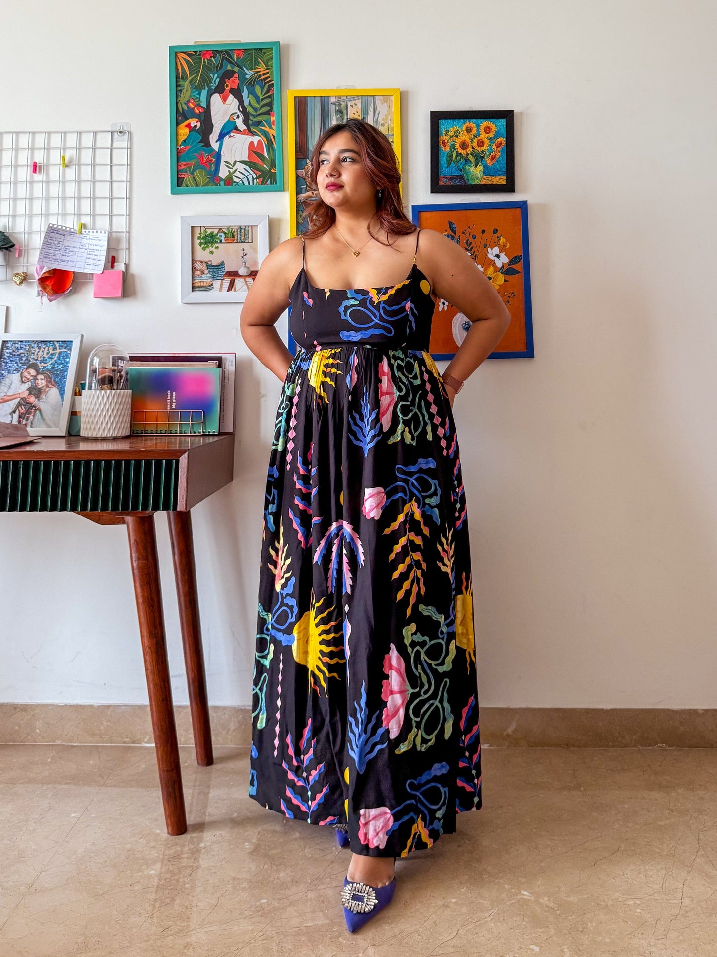 Eve Printed Strappy Maxi Dress