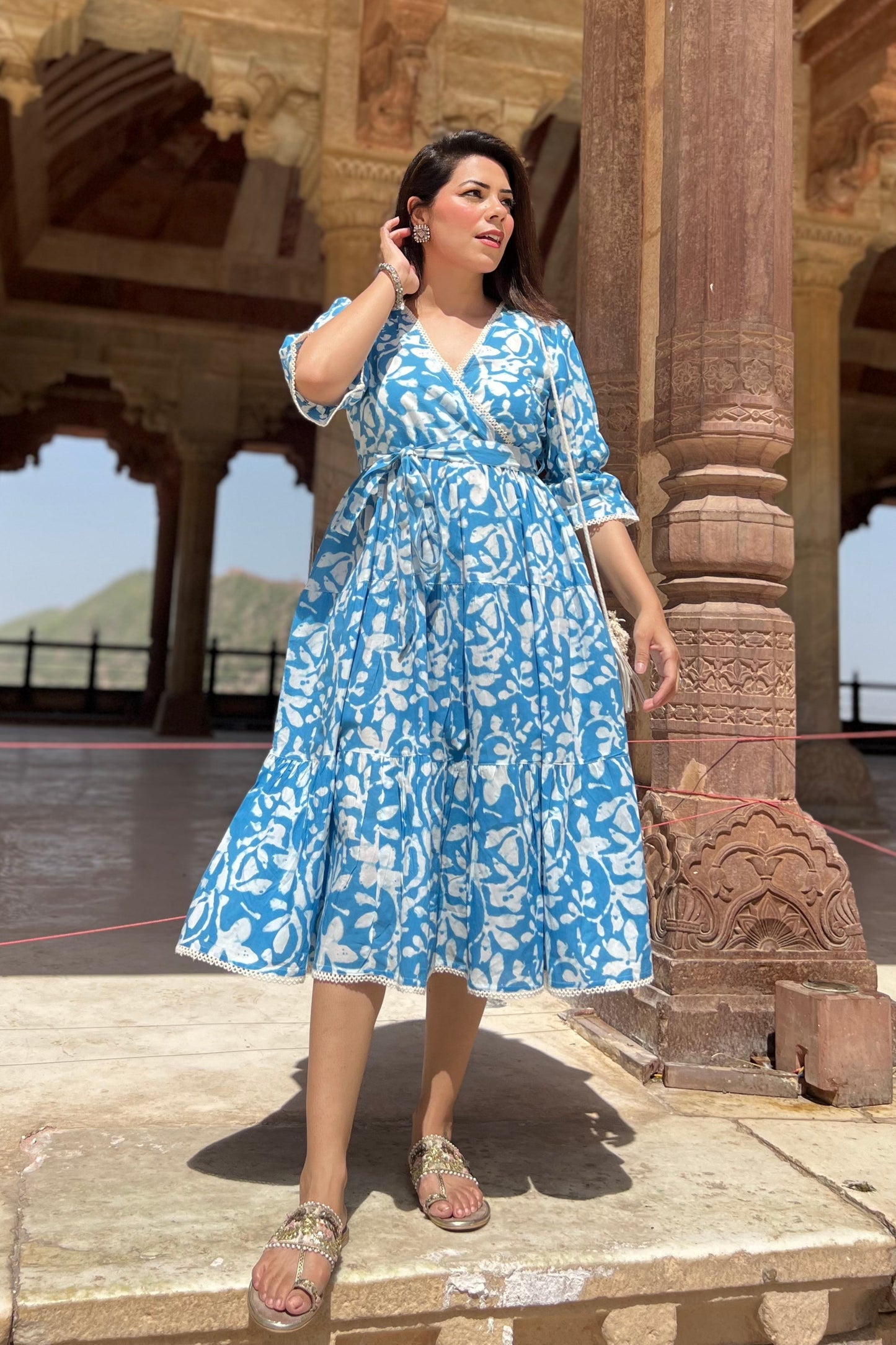 Floral Print Puff Sleeve Dress