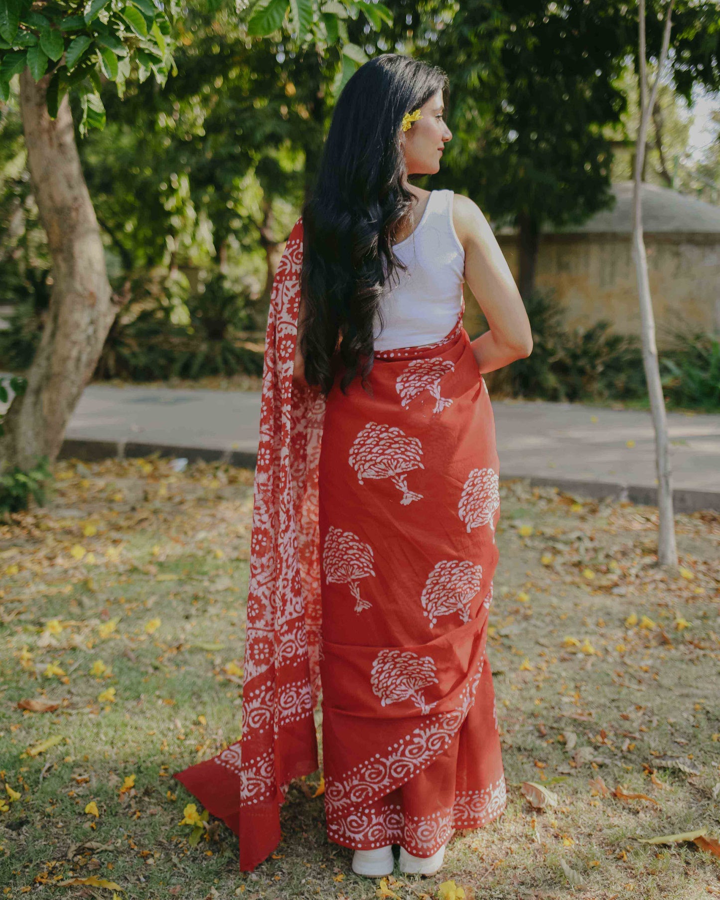 Cherry Crush - Red Batik Pure Mulmul Cotton Saree