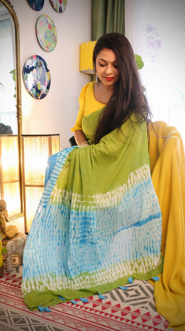 Gulmohar Shibori Saree