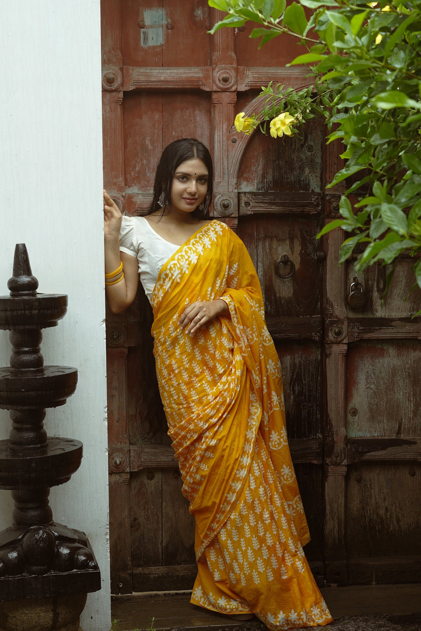 Ammiya Handblock Natural Dye - Mul Cotton Saree