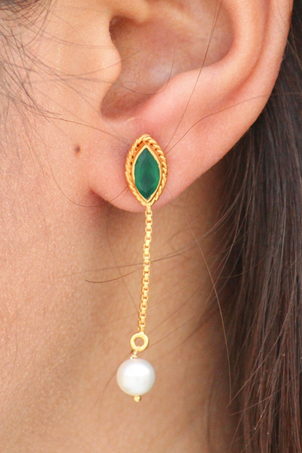 Hoor Green Onyx Earrings