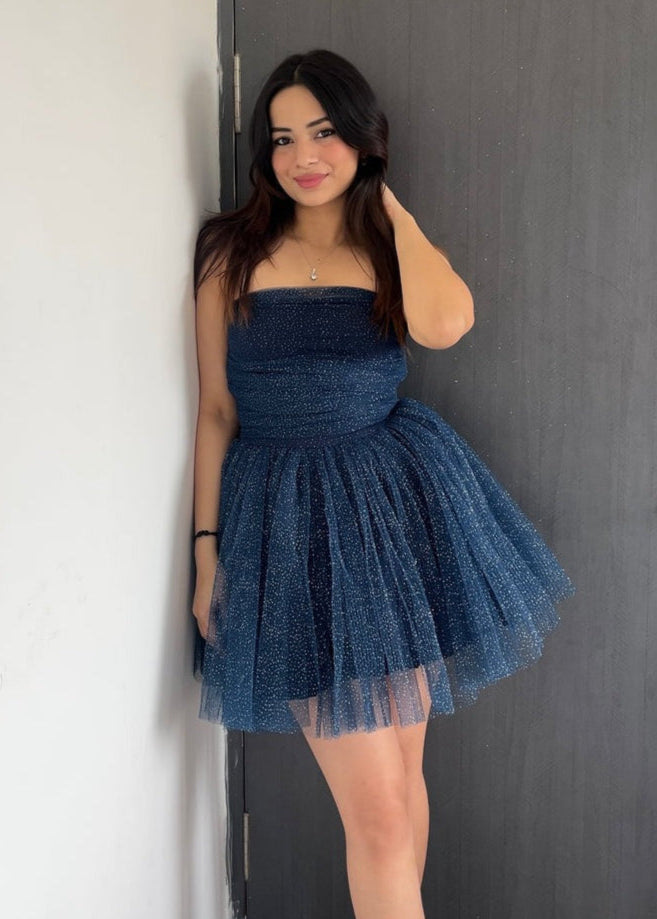Shimmer Bow Short Dress