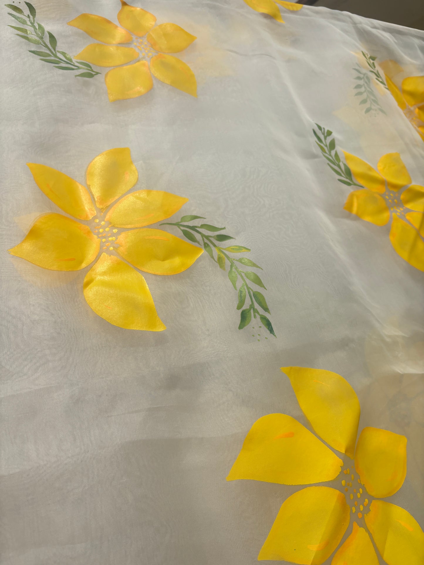 Lemon Breeze Handpainted Saree