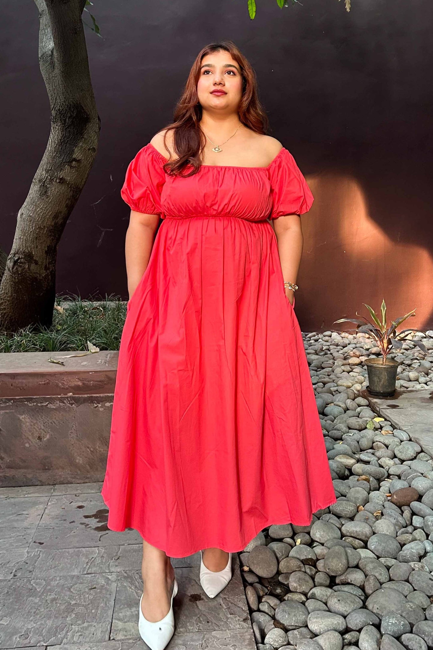 Camellia Off- shoulder Maxi Dress