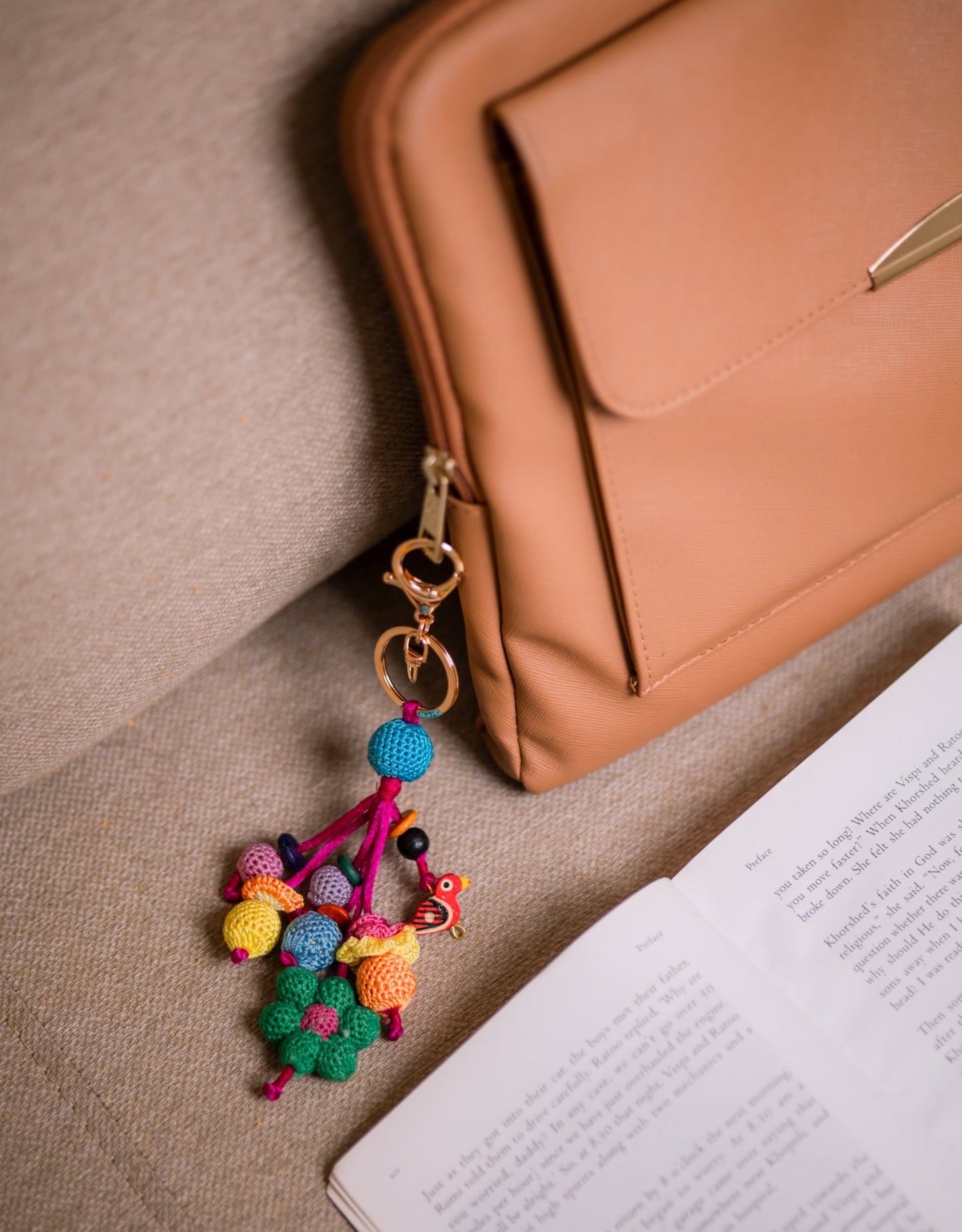 Boho Bag - Handcrafted Flower Charm