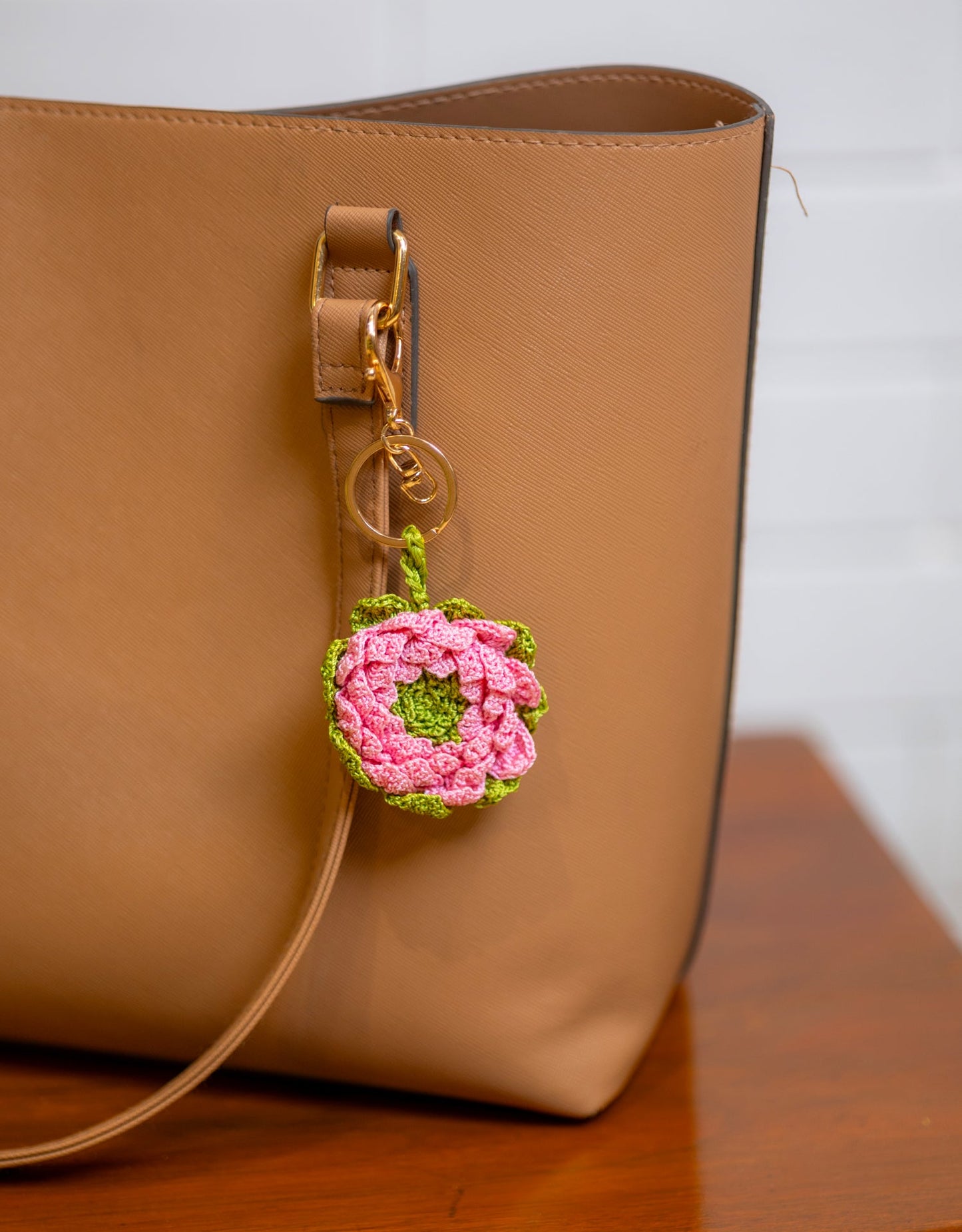 Boho Bag Charm - Gulabi Camelia