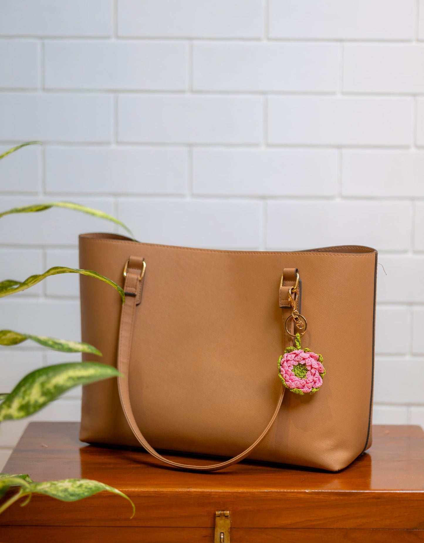 Boho Bag Charm - Gulabi Camelia