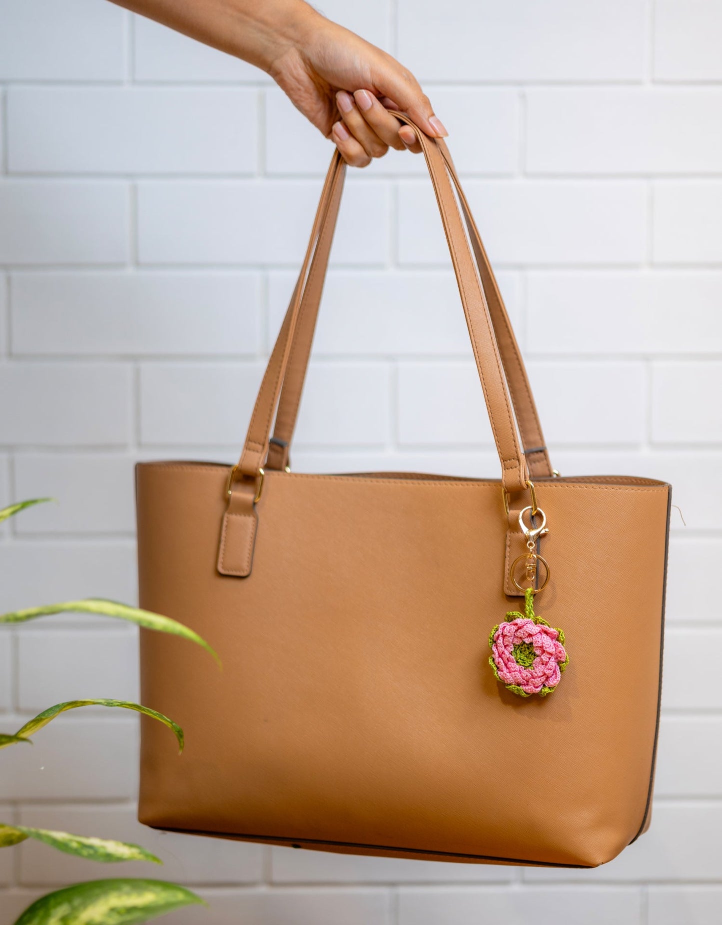 Boho Bag Charm - Gulabi Camelia