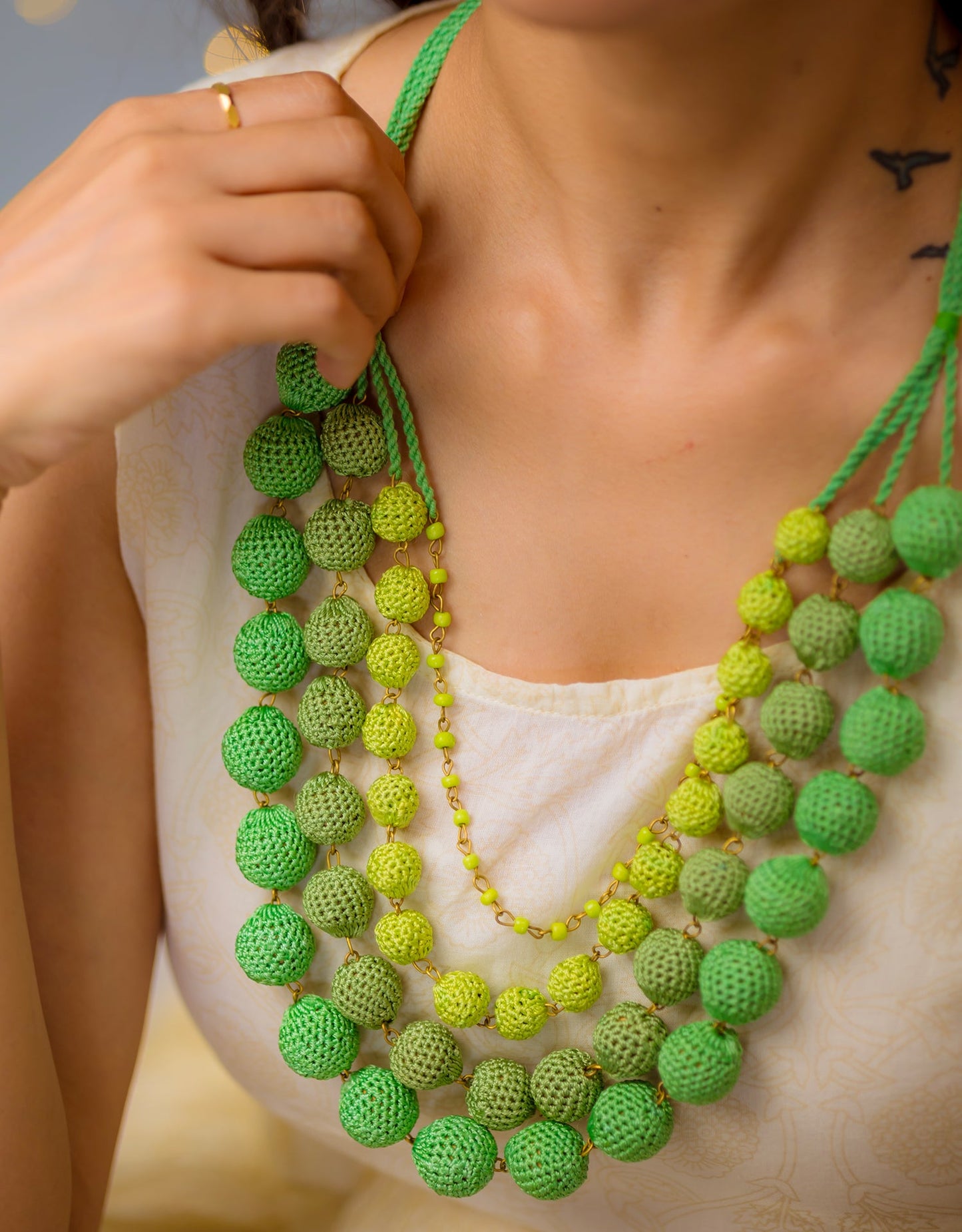 Aadya Hand-crochet Ombre Necklace
