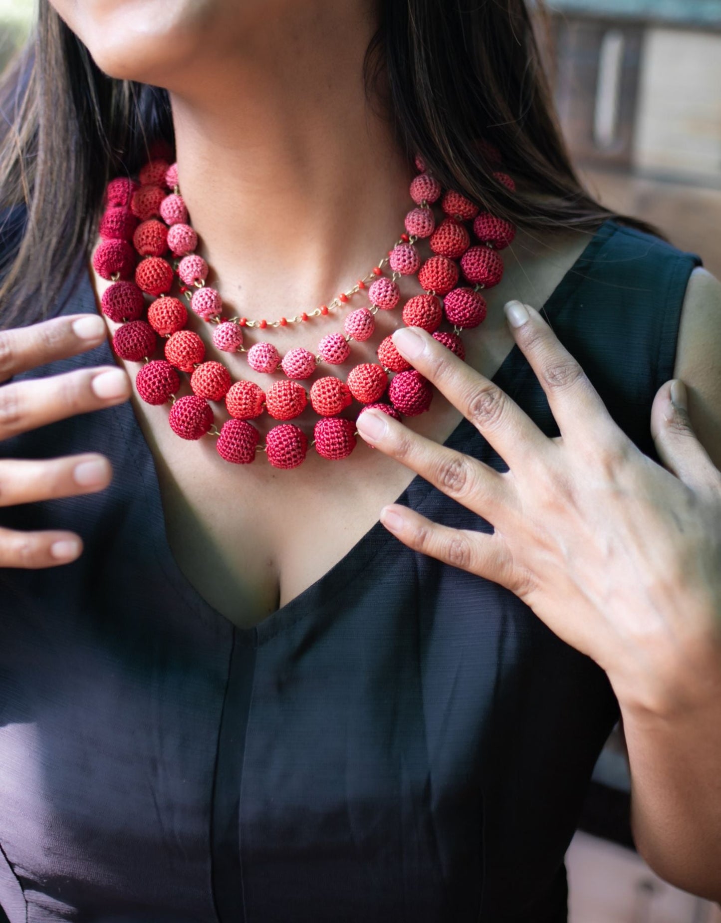 Aadya Hand-crochet Ombre Necklace