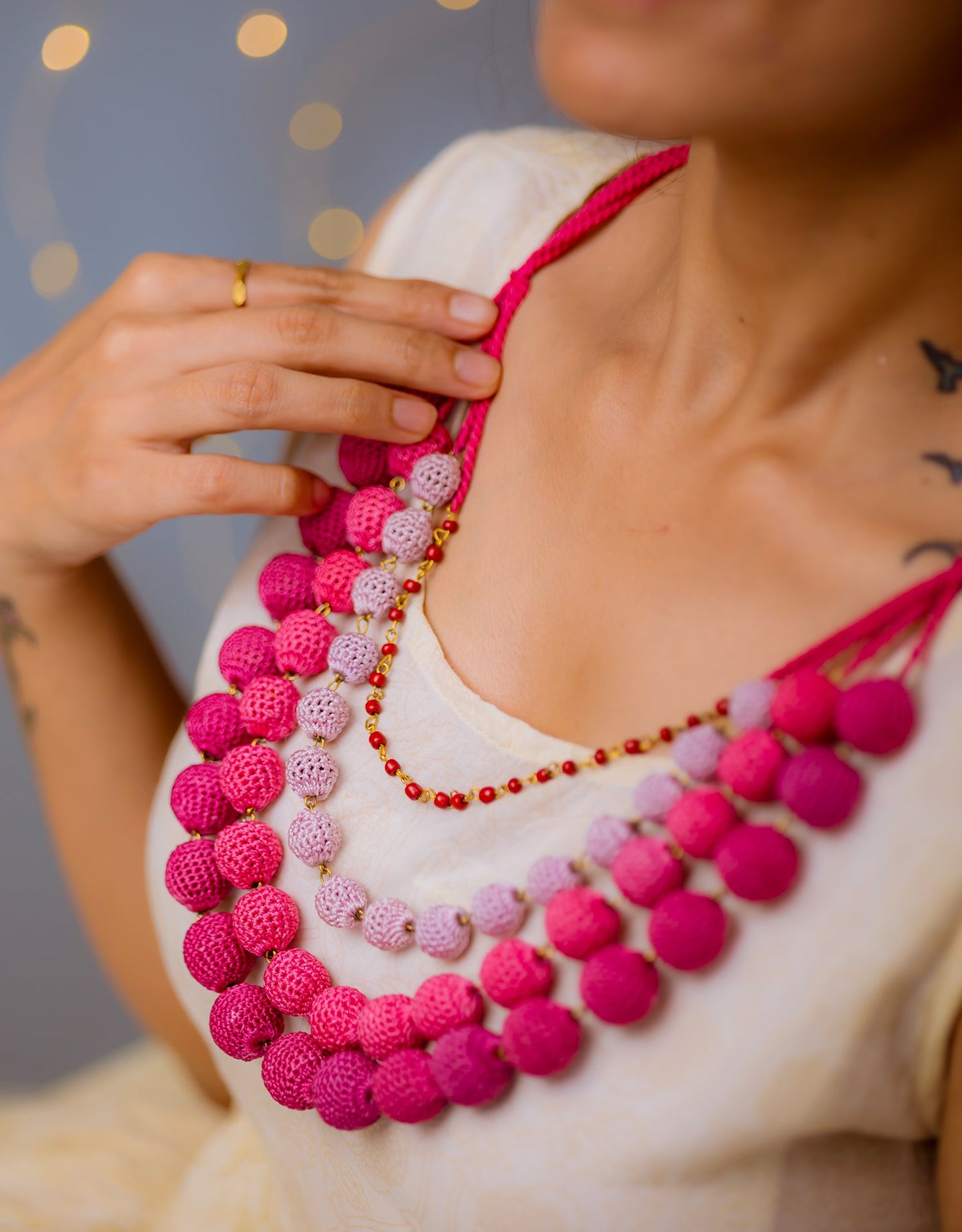 Aadya Hand-crochet Ombre Necklace