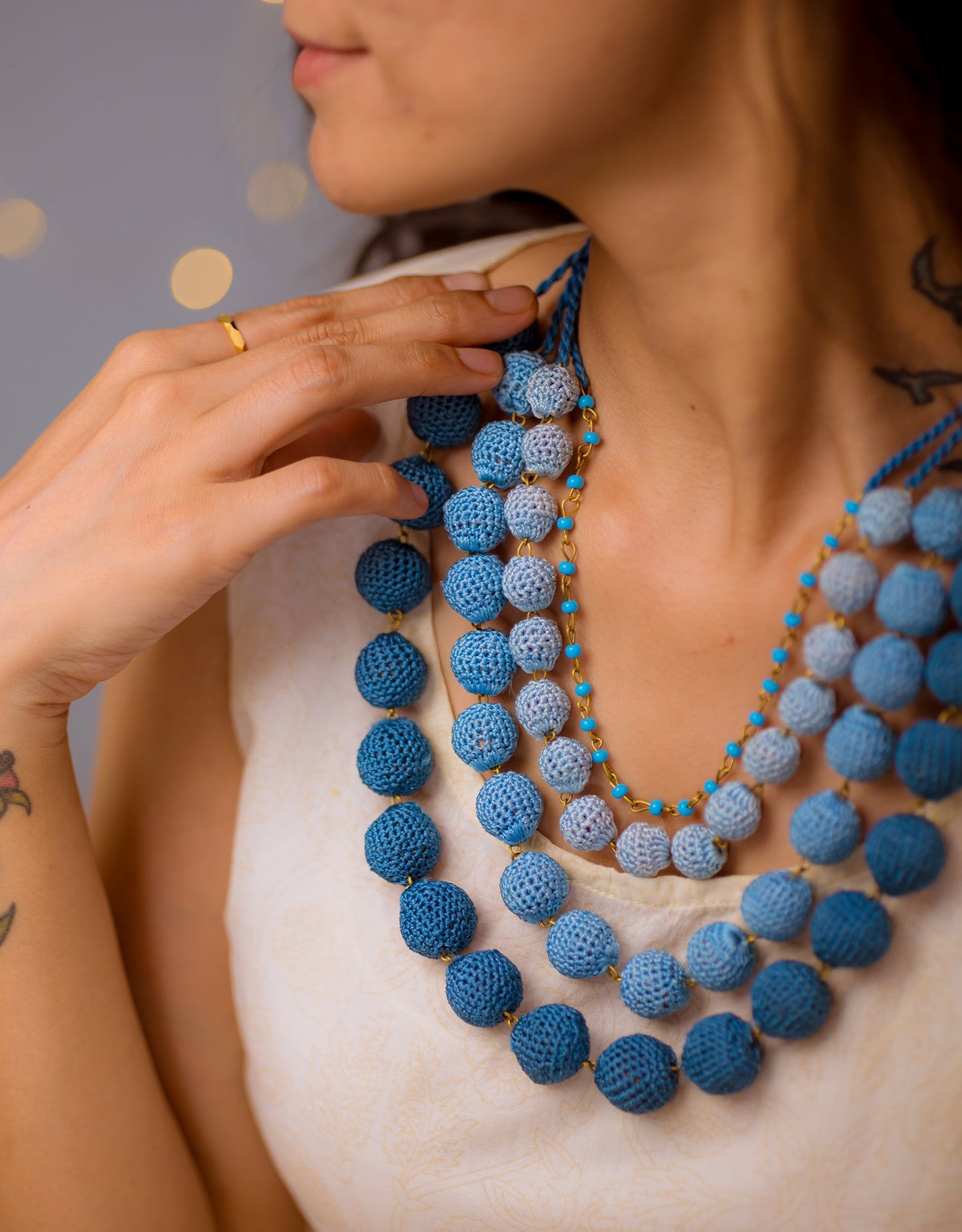 Aadya Hand-crochet Ombre Necklace