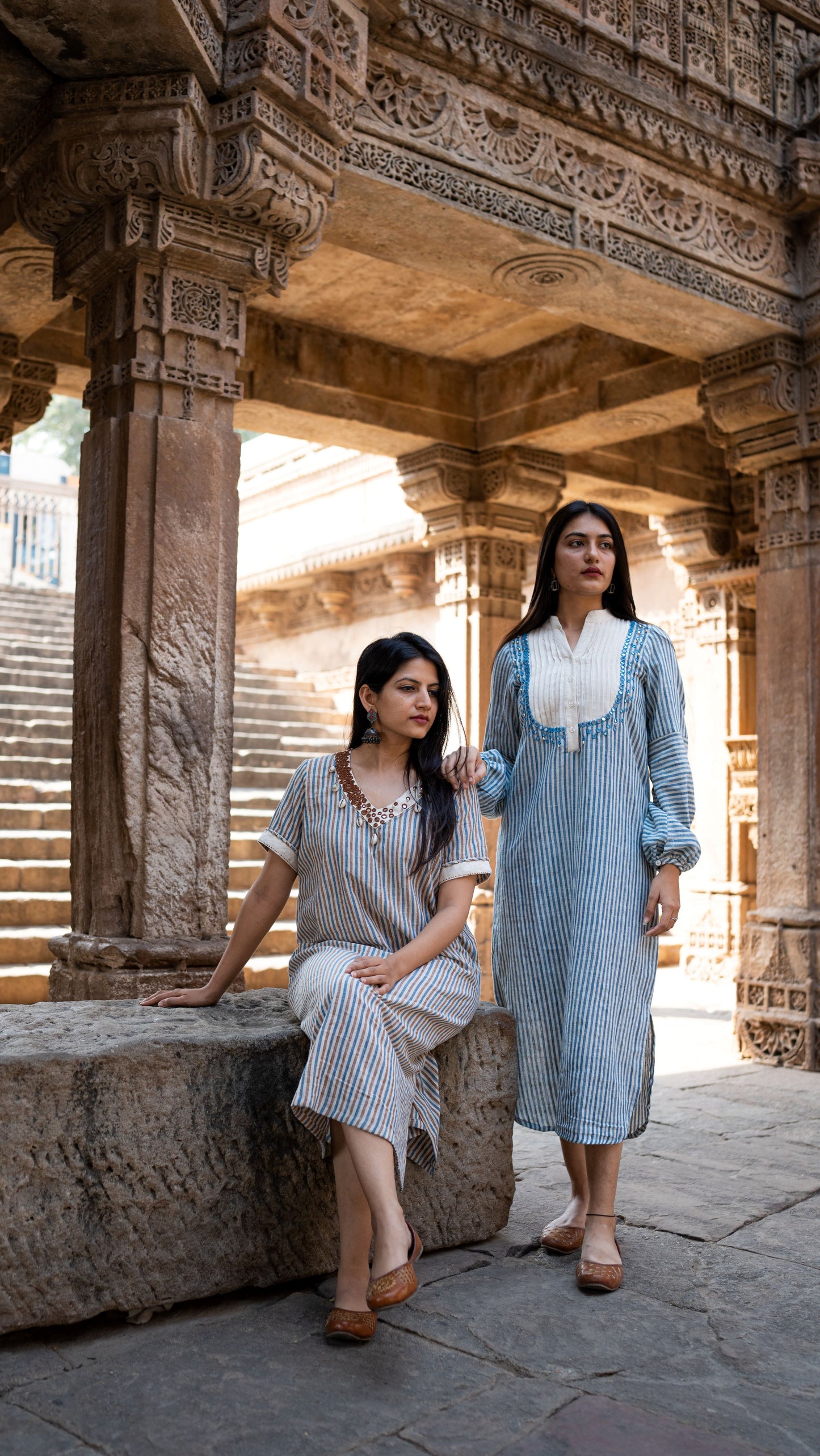 Nilah & Safed Stripe Kurta
