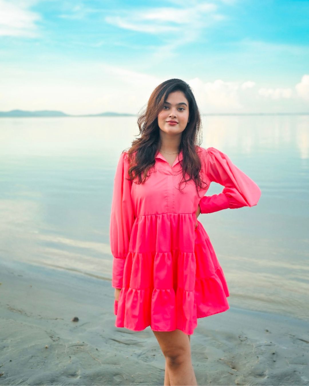 Pink Ombre Shirt Dress