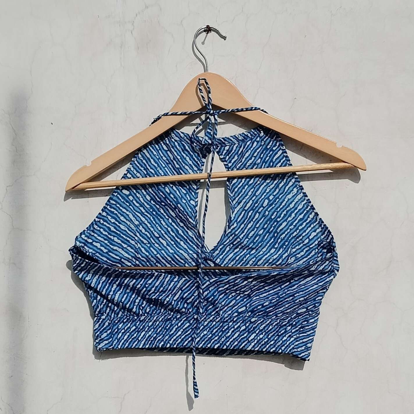 Blue Cotton Lehariya Top