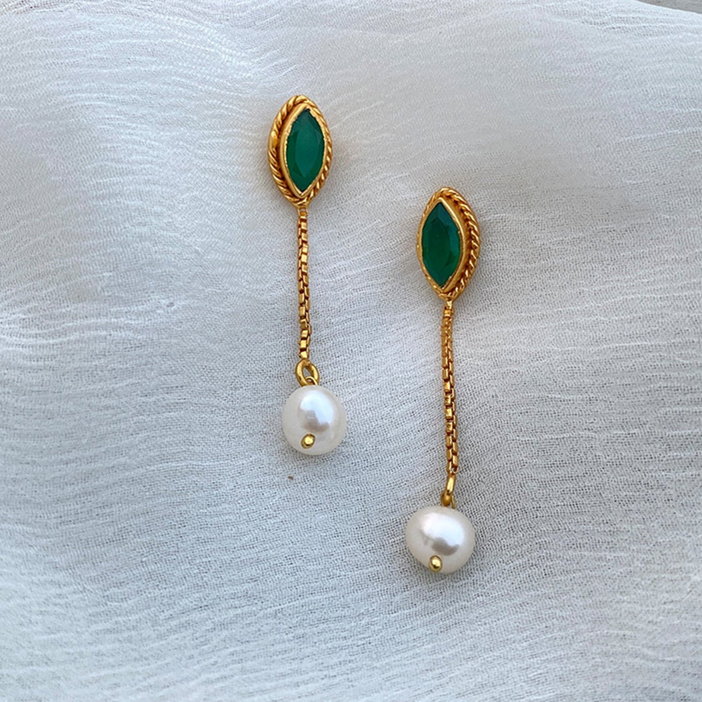 Hoor Green Onyx Earrings