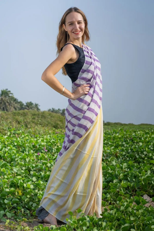 Bamboo Cotton Stripe Saree