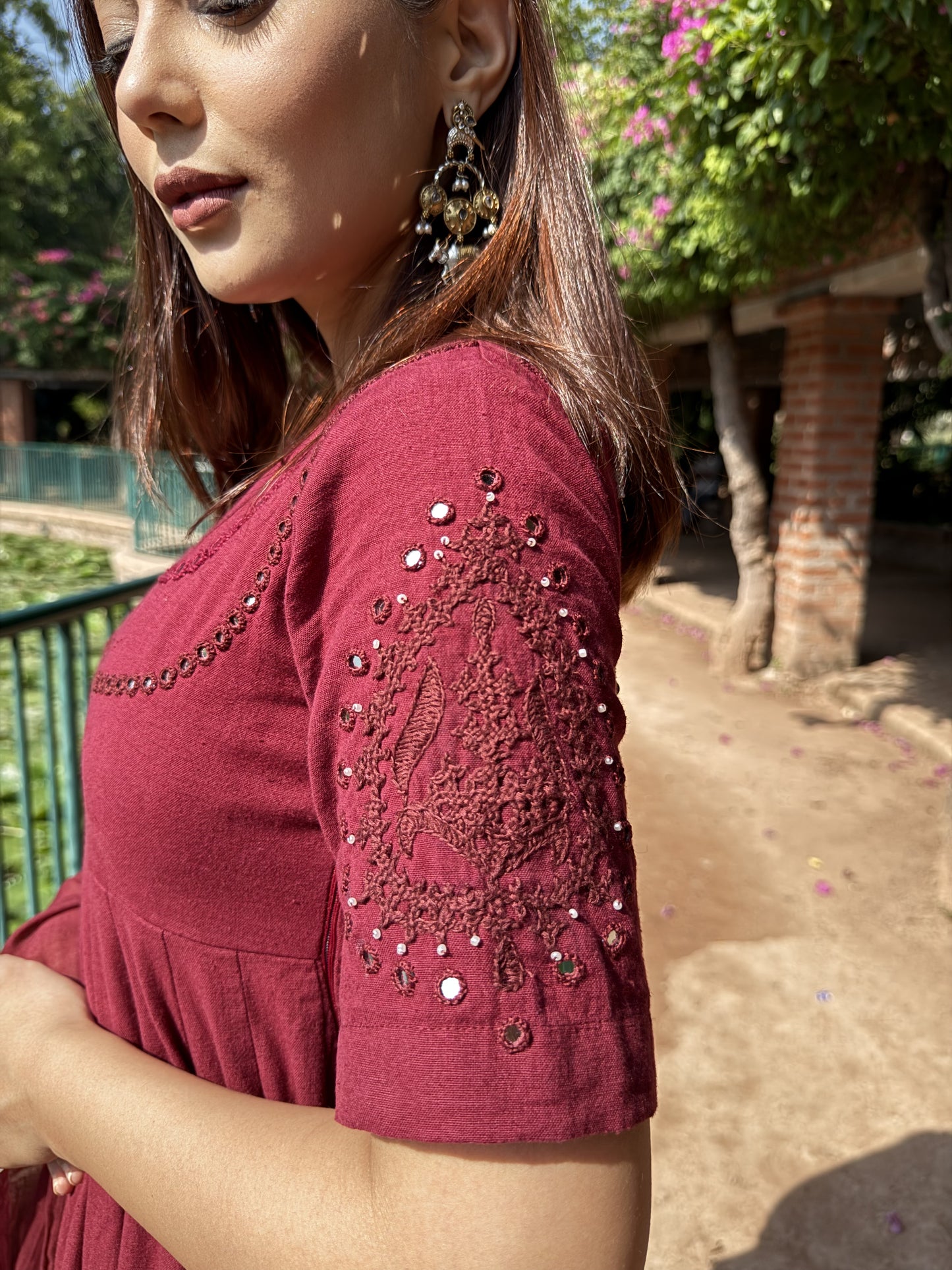 Rani Organic Cotton Anarkali Kurta Set