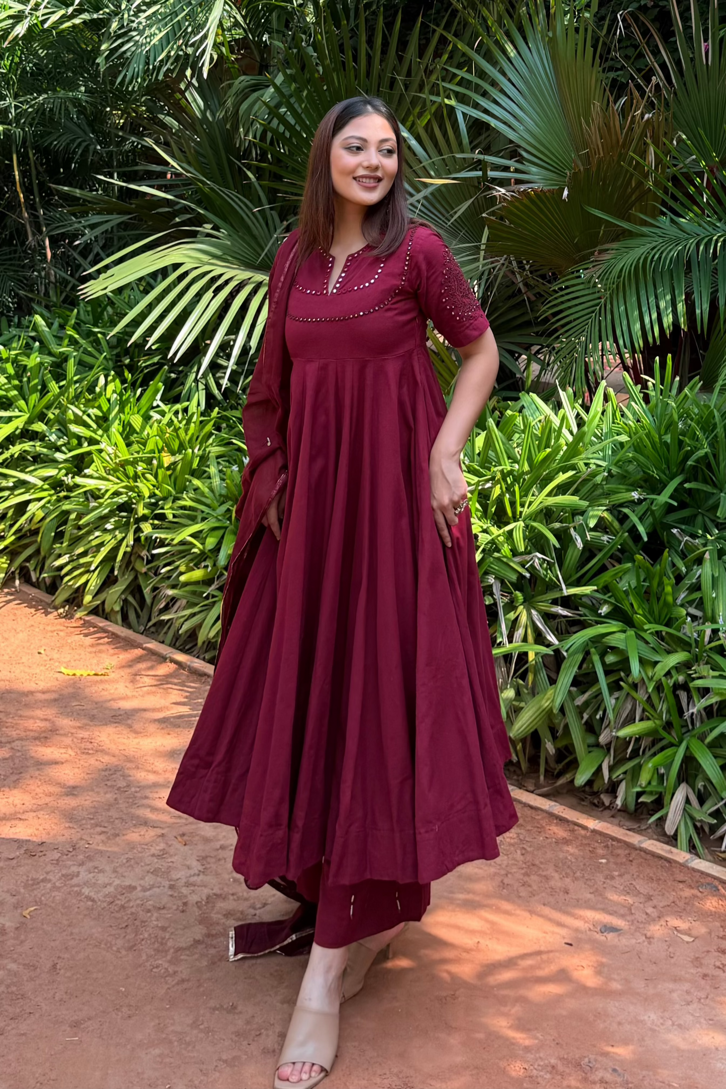 Rani Organic Cotton Anarkali Kurta Set